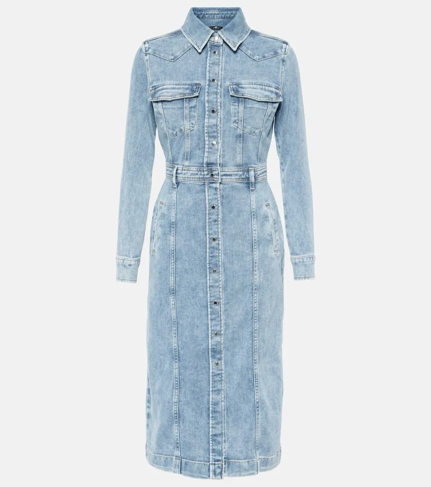 7 For All Mankind Luxe denim midi dress