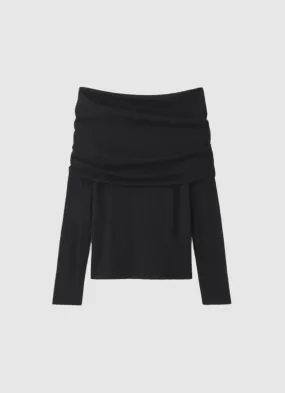 Almada Cara Off Shoulder Top in Black