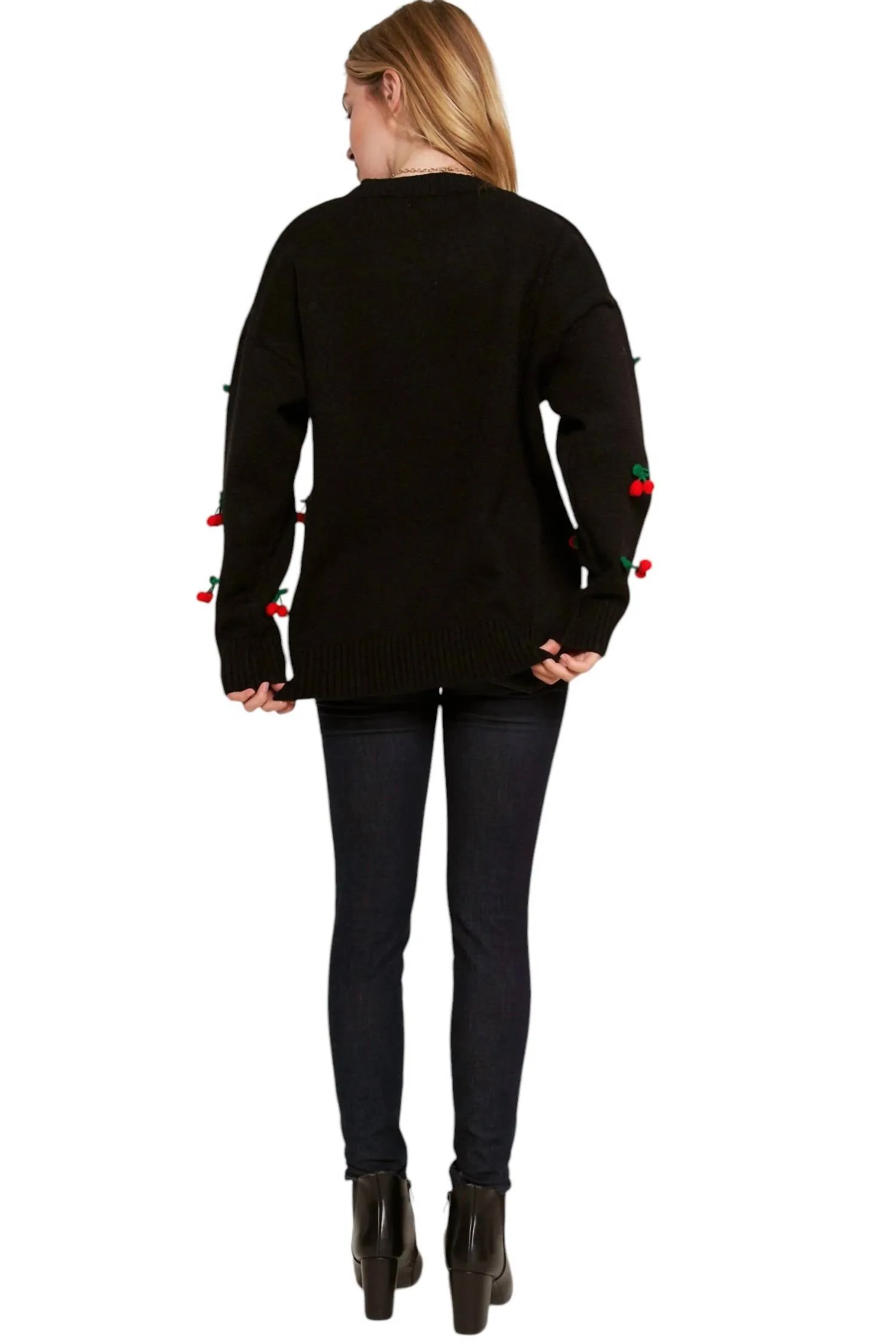 And The Why - Shirley Temple Cherry Pom Sweater