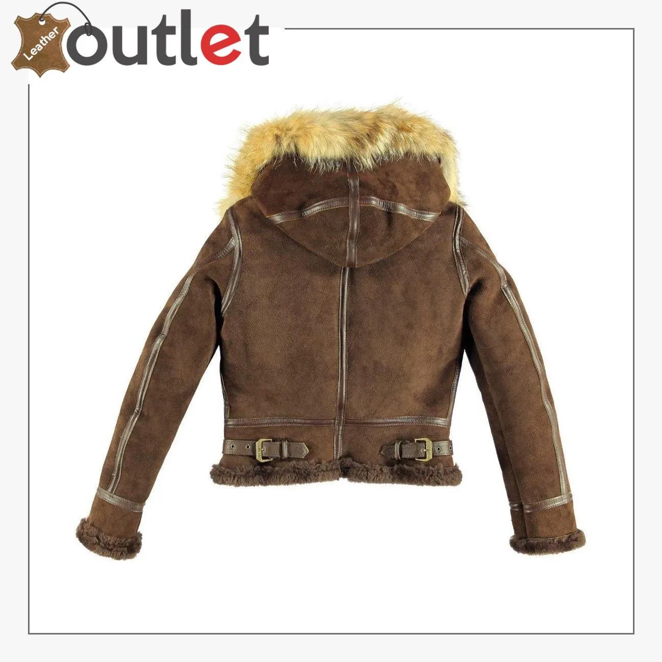 B3 Woman Hoodie Leather Bomber Jacket