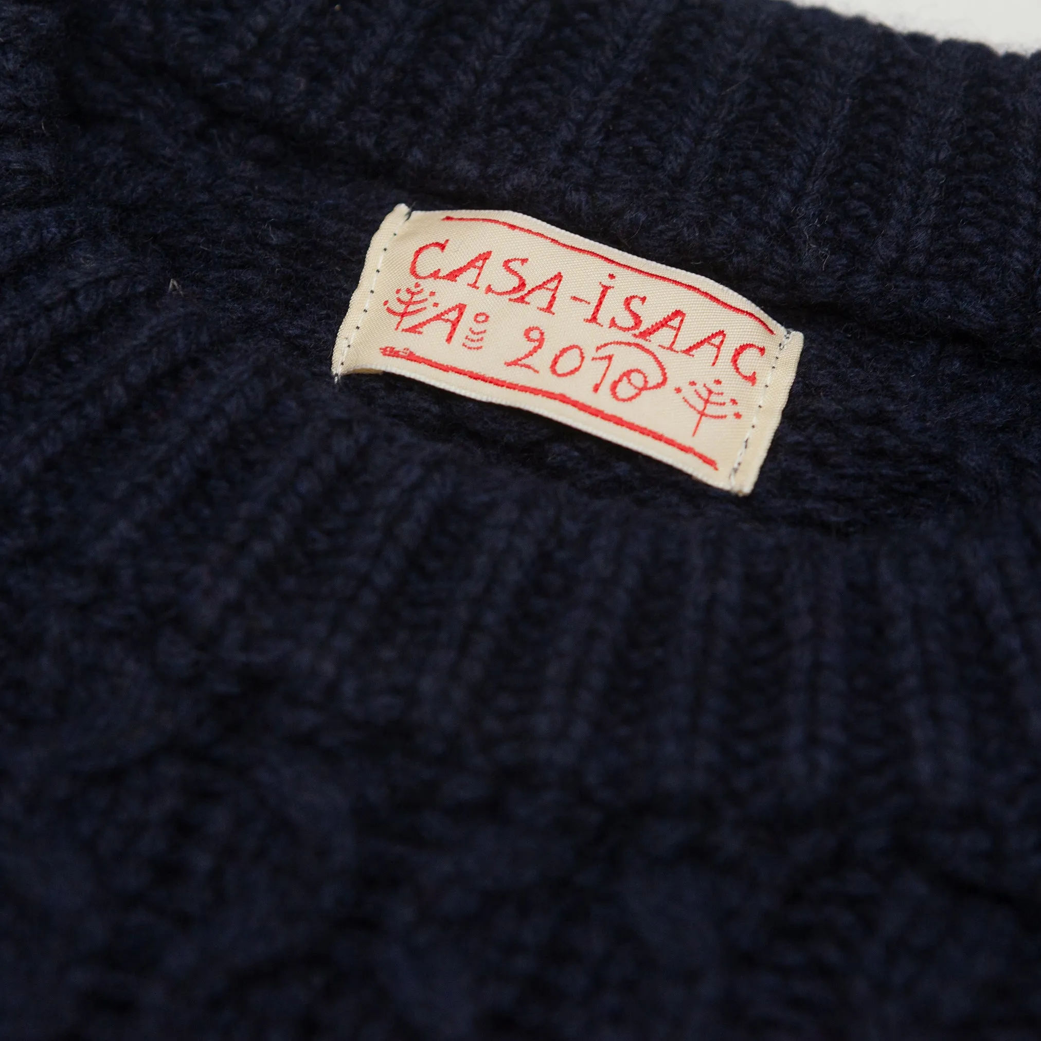 Cable Knit Fisherman Sweater in Navy