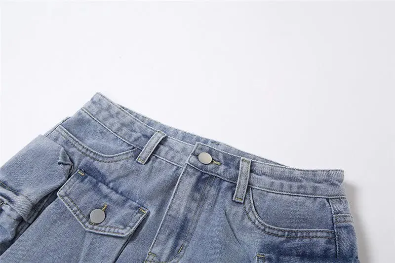Cassie Cargo Denim Mini Skirt