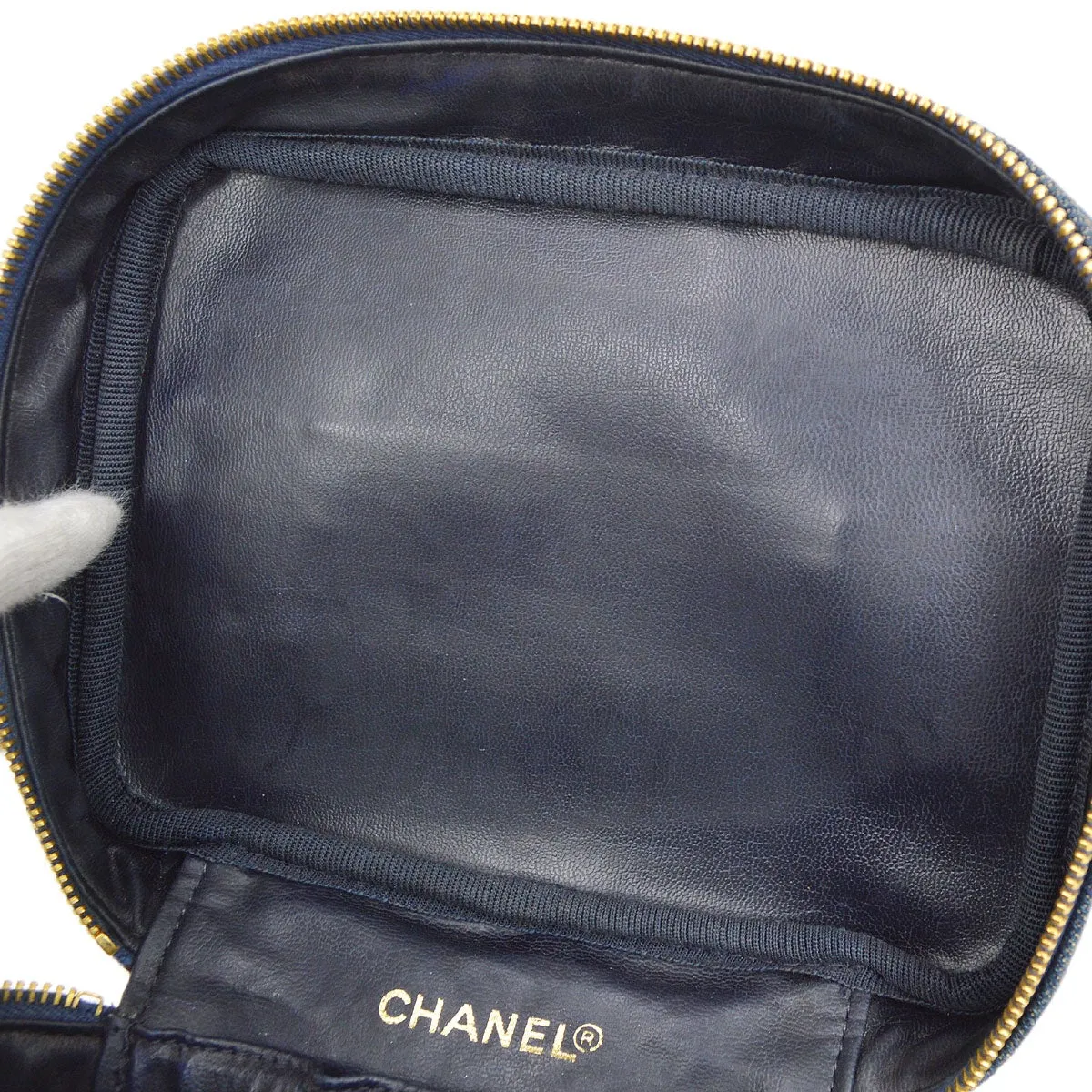 CHANEL 1996-1997 Timeless Vanity Handbag Denim 21584