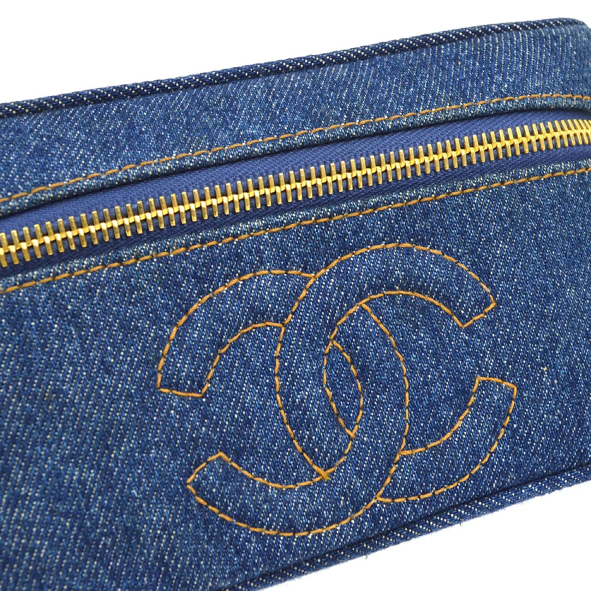CHANEL 1996-1997 Timeless Vanity Handbag Denim 21584