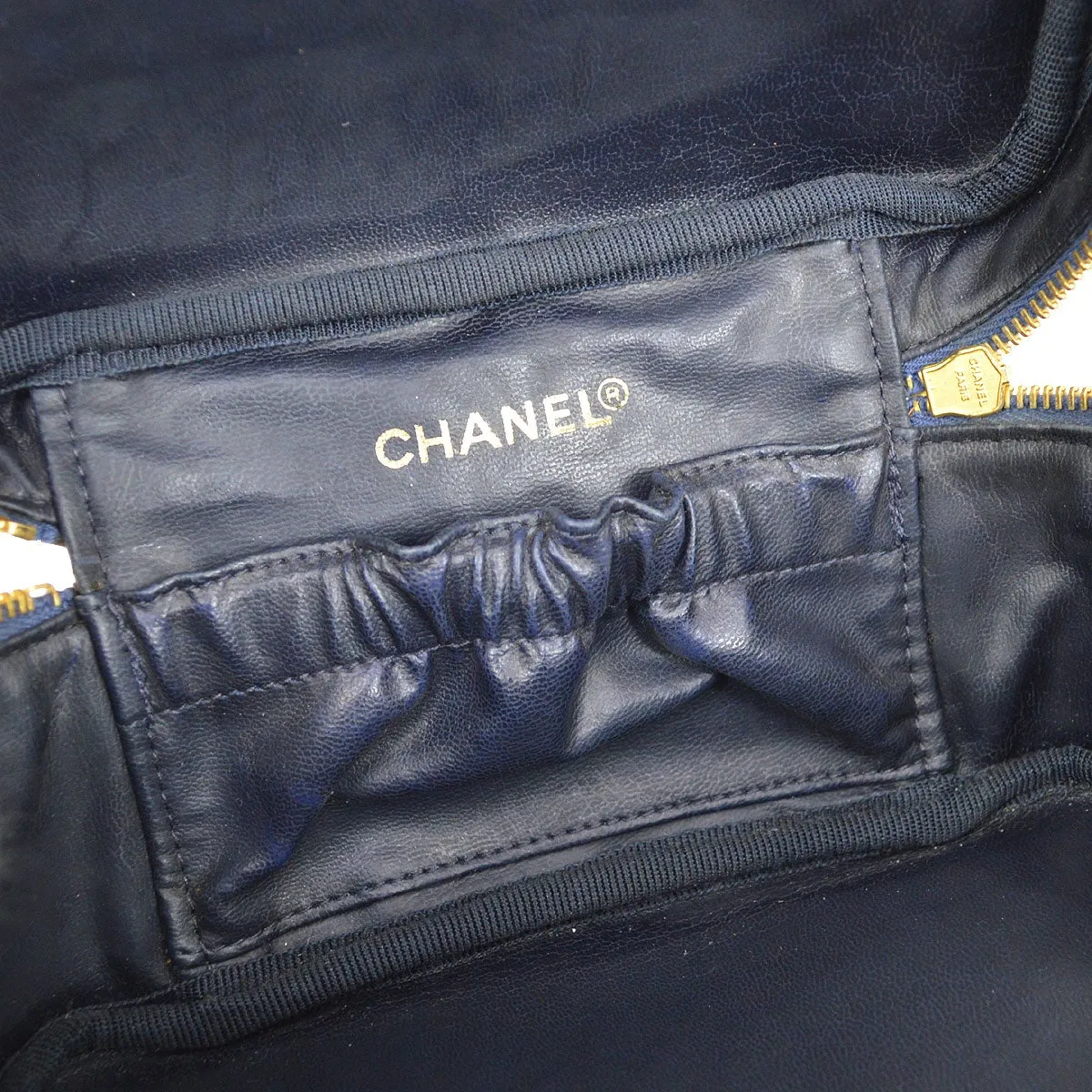 CHANEL 1996-1997 Timeless Vanity Handbag Denim 21584
