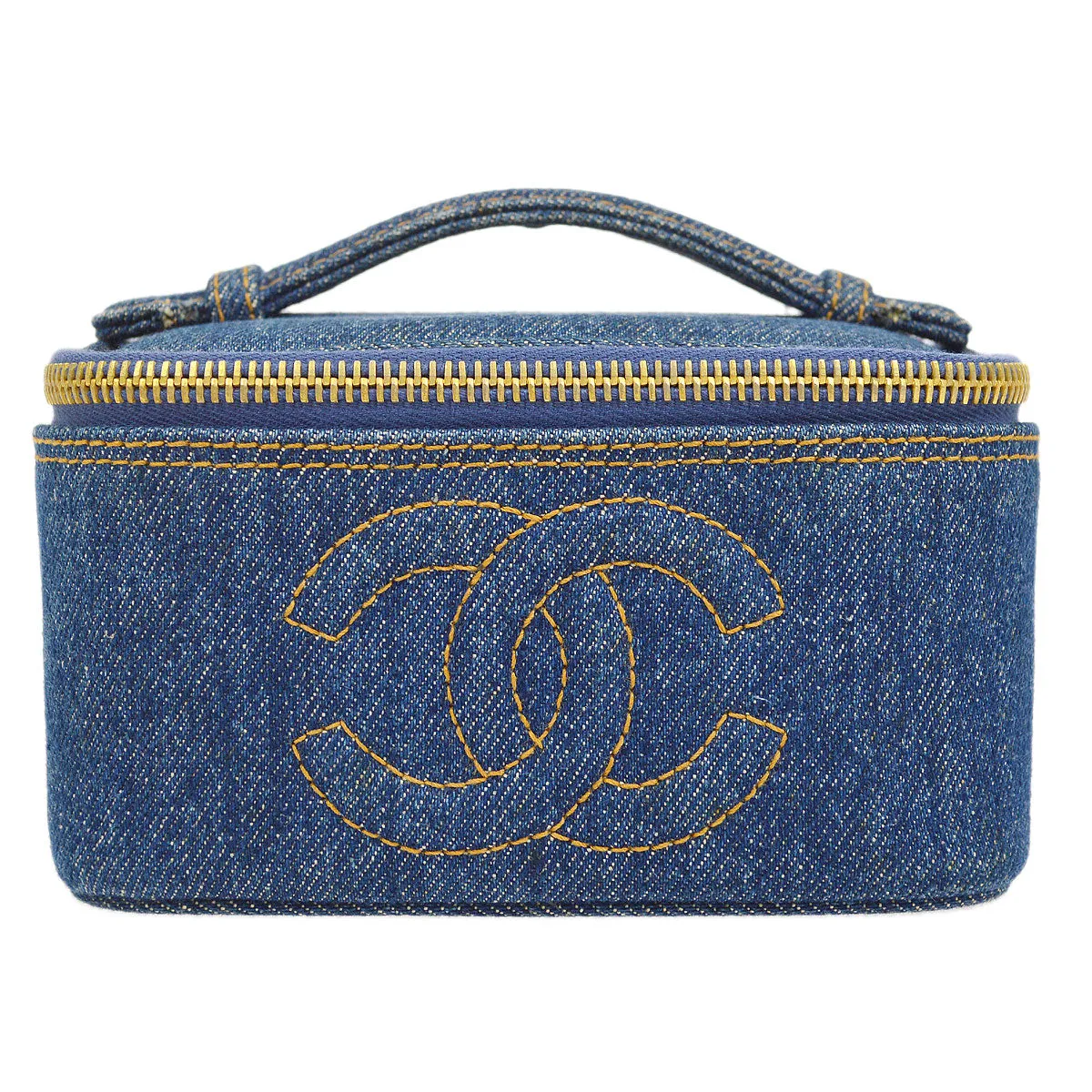 CHANEL 1997 Timeless Vanity Handbag Denim