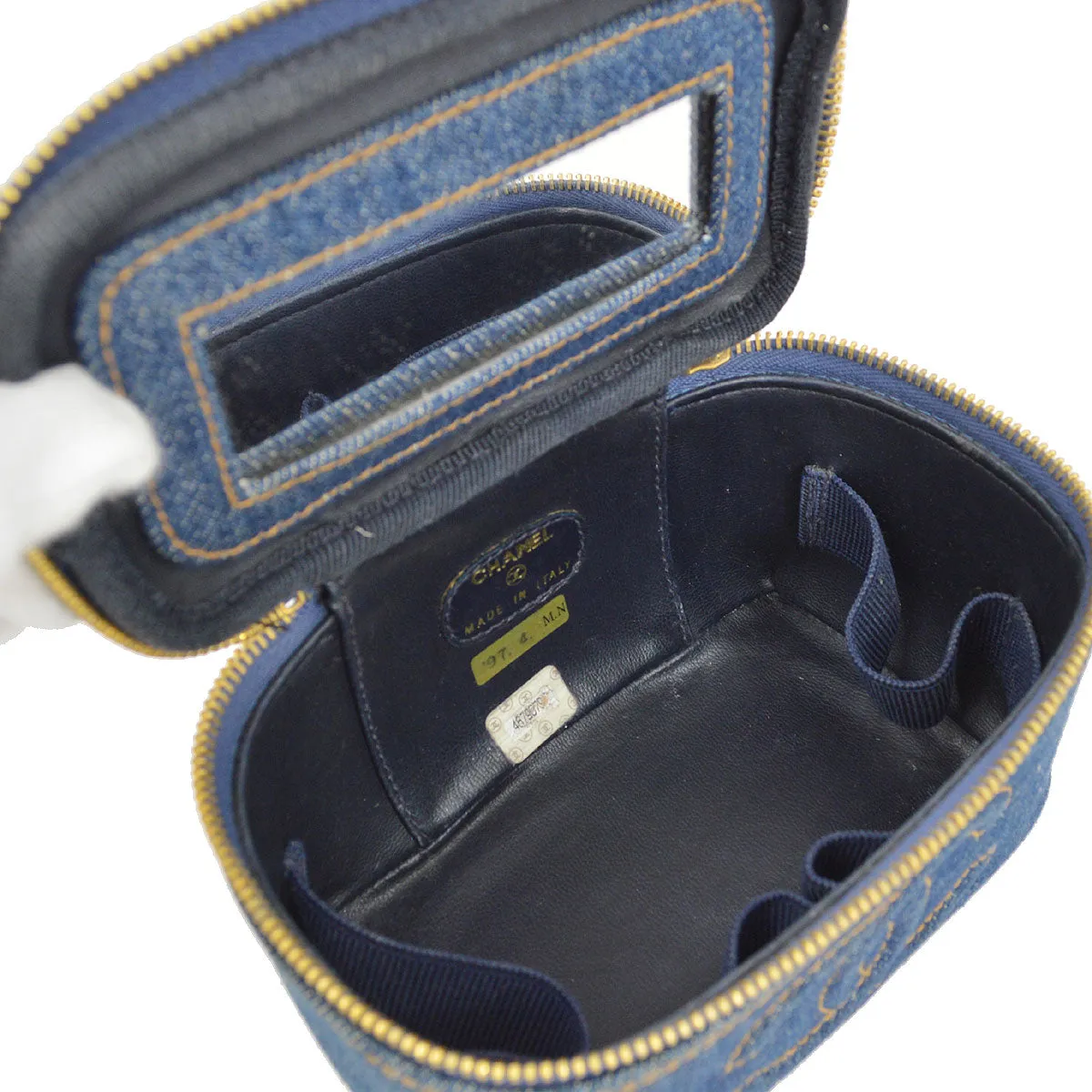 CHANEL 1997 Timeless Vanity Handbag Denim