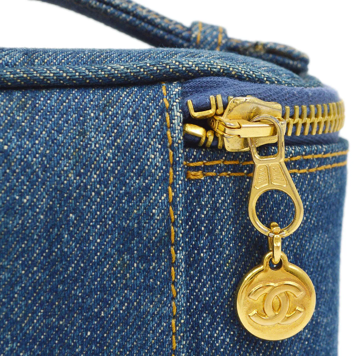 CHANEL 1997 Timeless Vanity Handbag Denim
