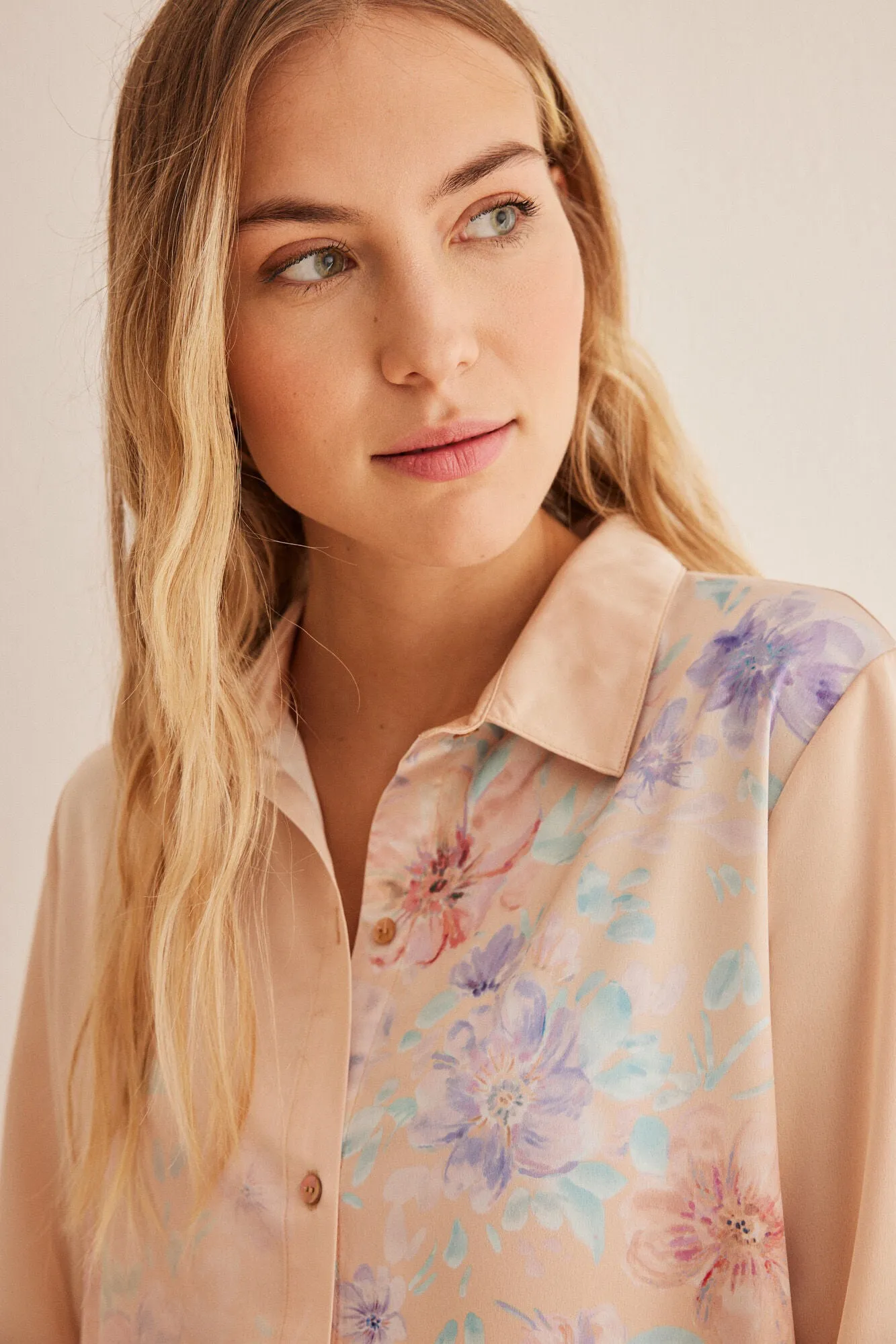 Classic floral satin pyjamas