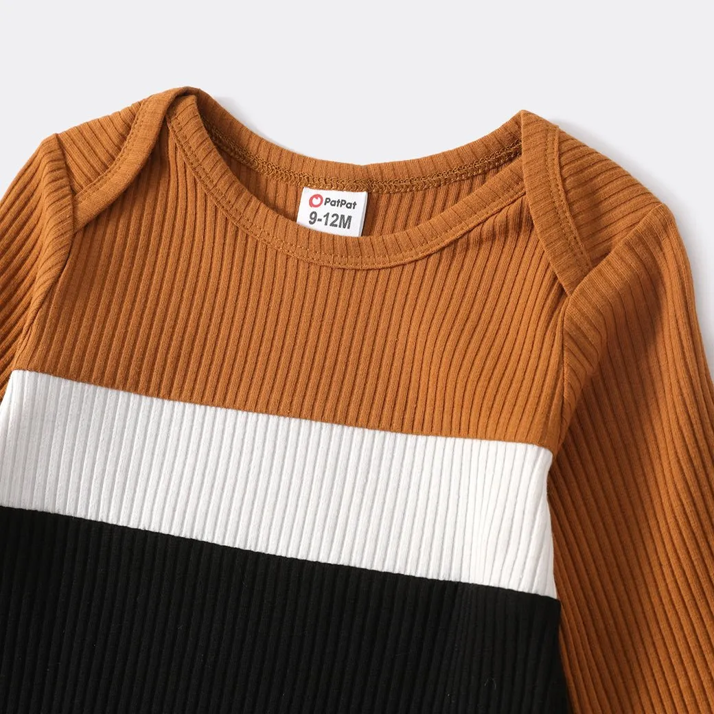 Color Block Family Matching Crewneck Long-sleeve Sweatshirts