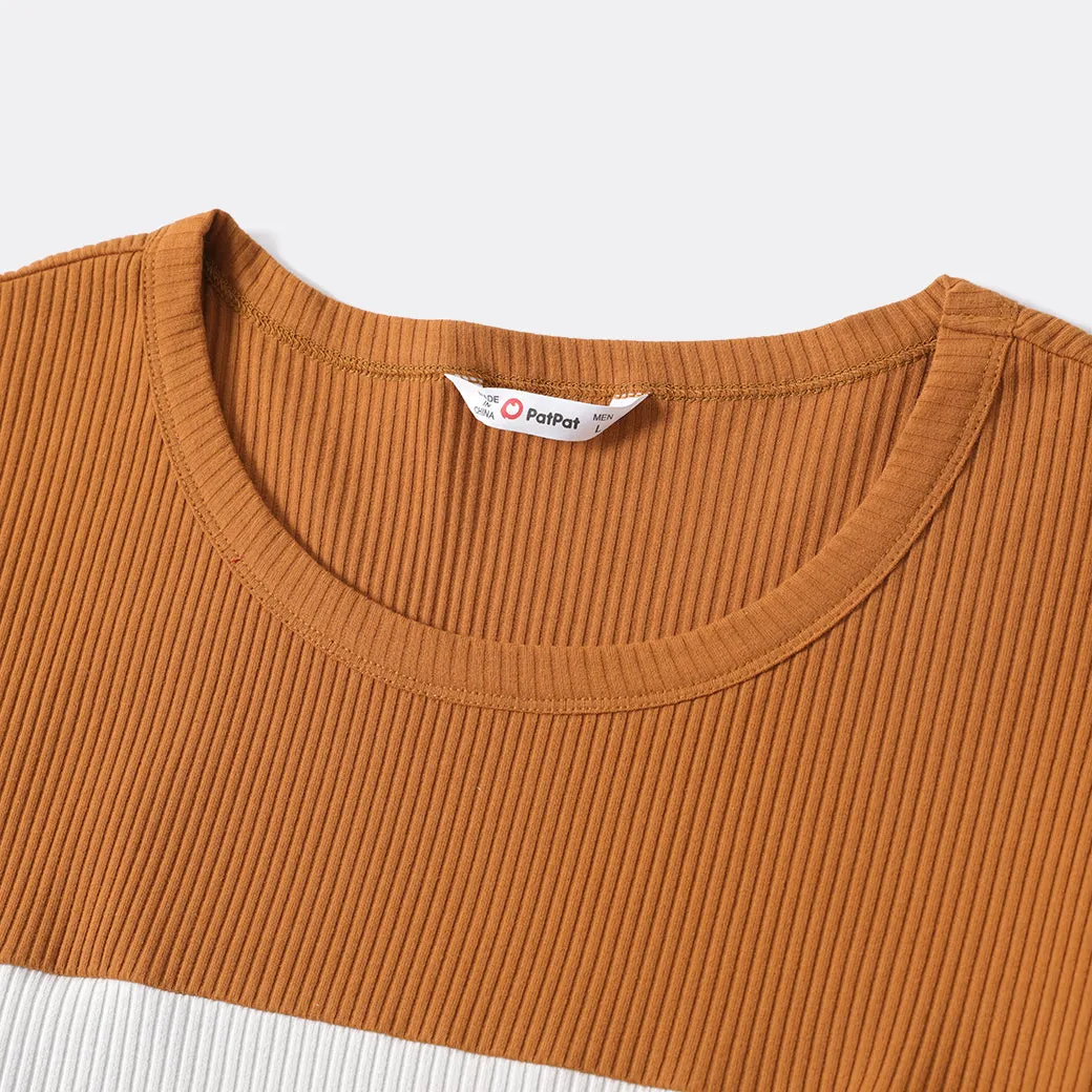 Color Block Family Matching Crewneck Long-sleeve Sweatshirts