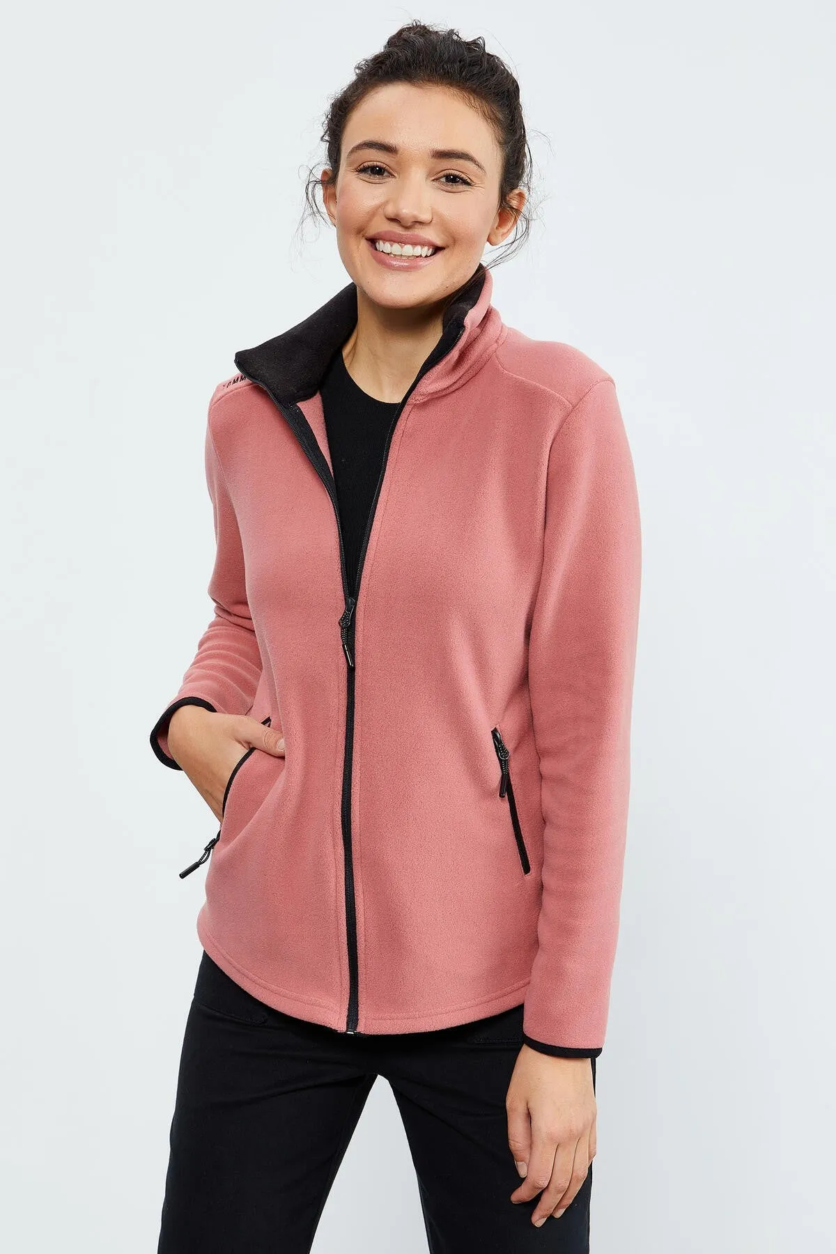 dik yaka fermuarli rahat form kadin polar sweatshirt - 97173