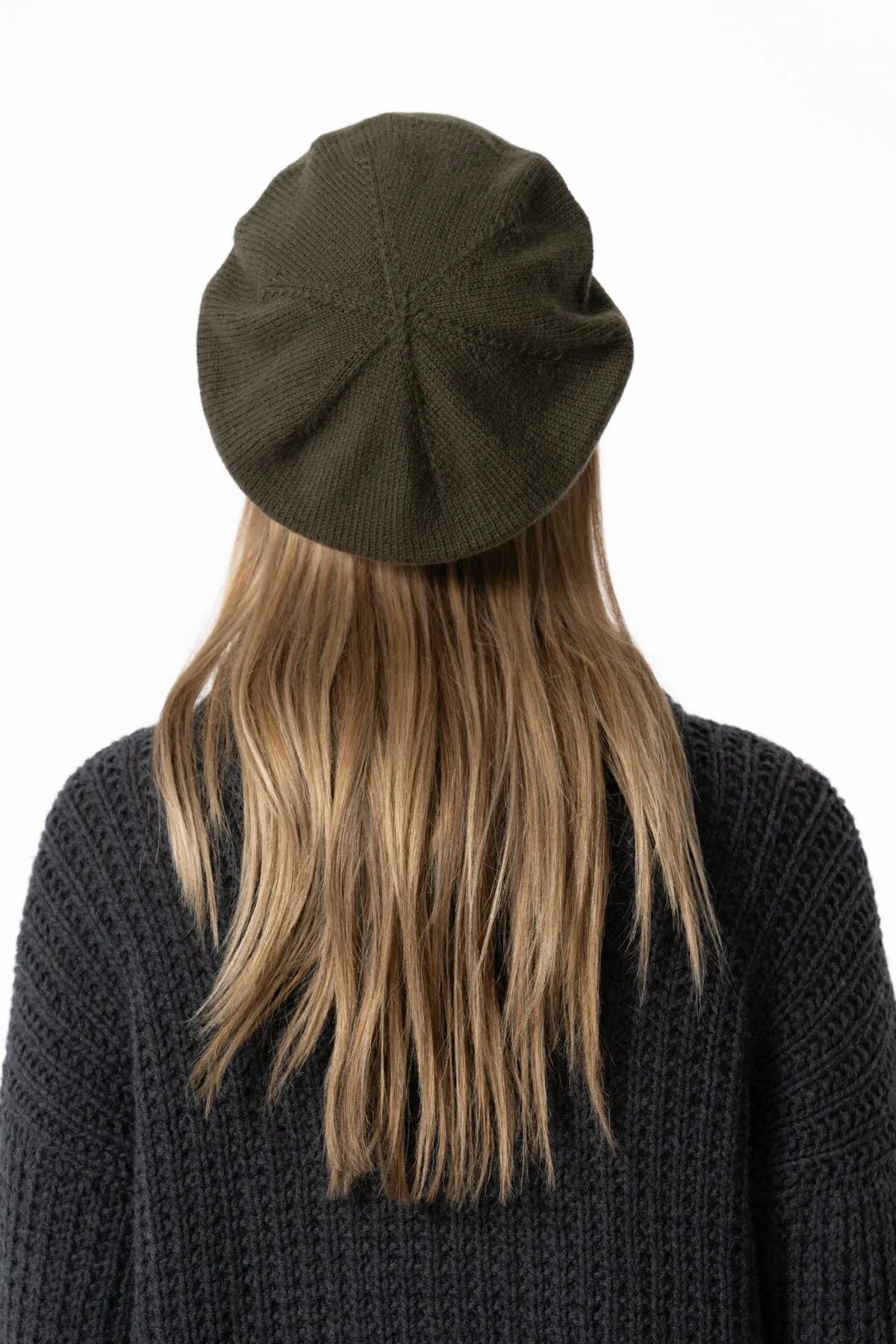 Dinadi Merino Beret Olive Green