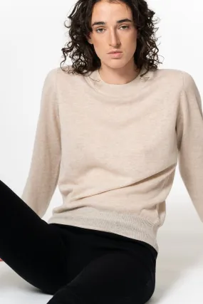 Dinadi Merino O-Neck Sweater - Almond White