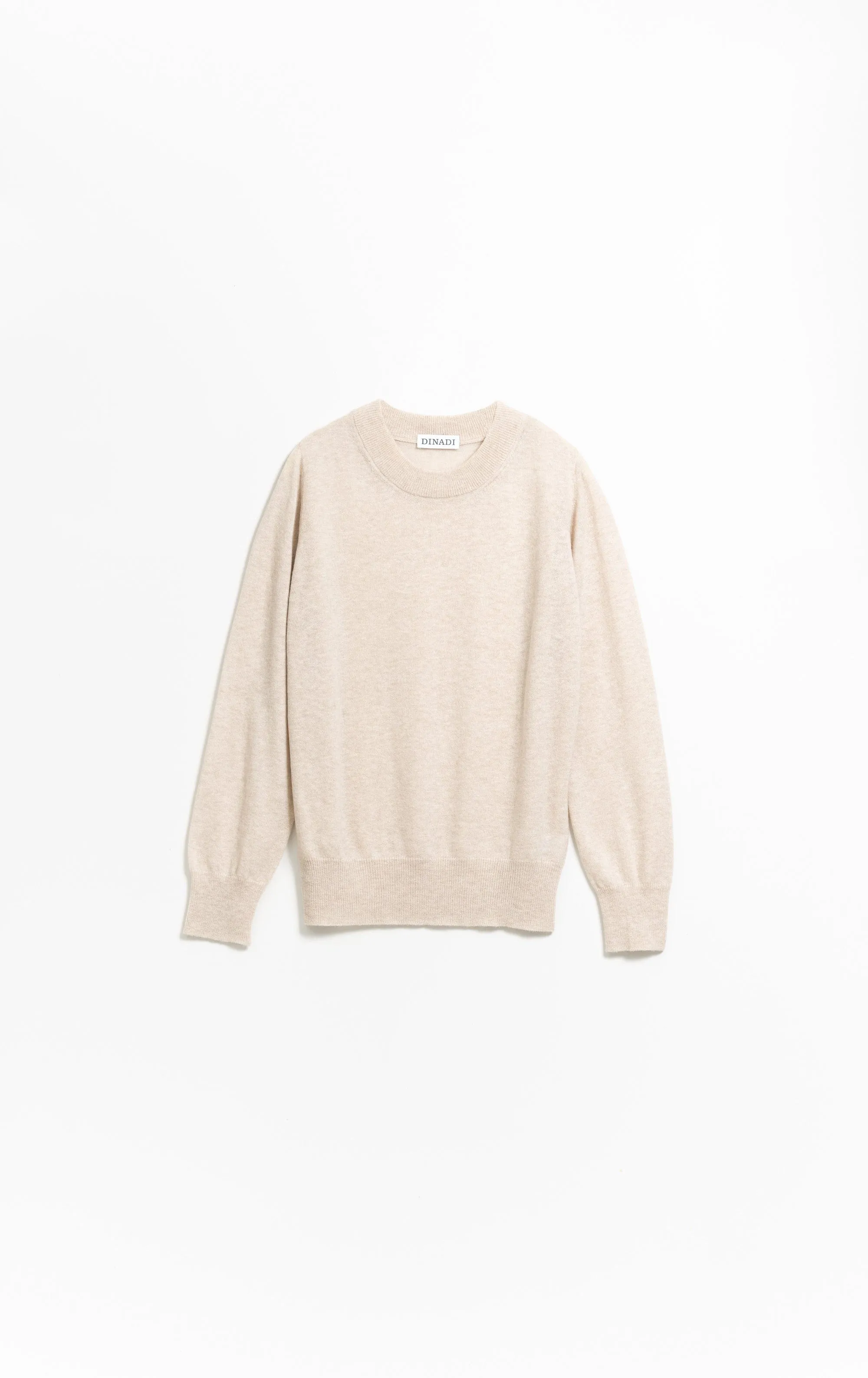 Dinadi Merino O-Neck Sweater - Almond White