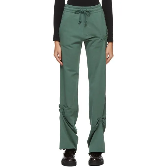 Dries Van Noten Green Ruched Lounge Pants