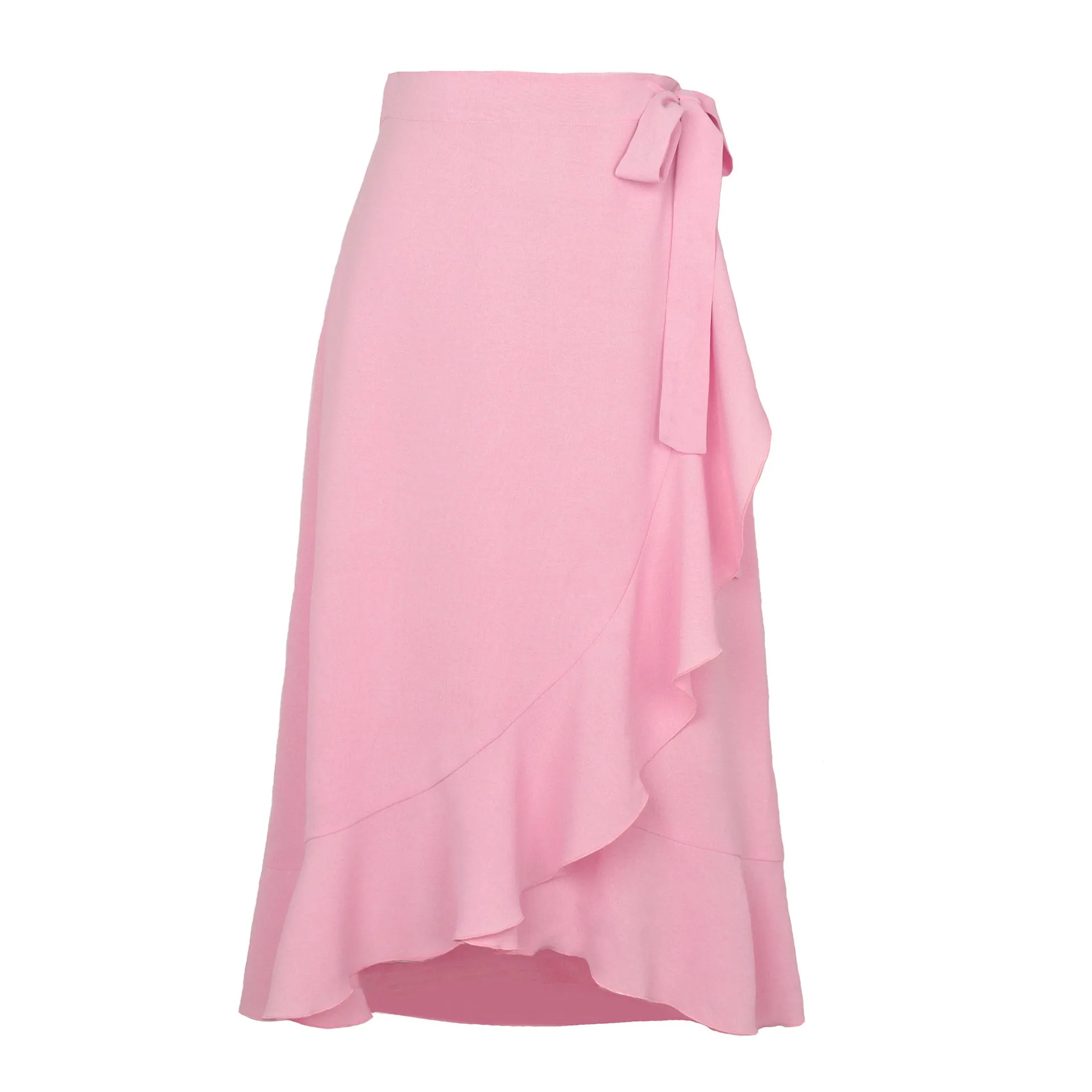 Fresh And Sweet Summer Self-tie Irregular Solid Skirt Women's Dress