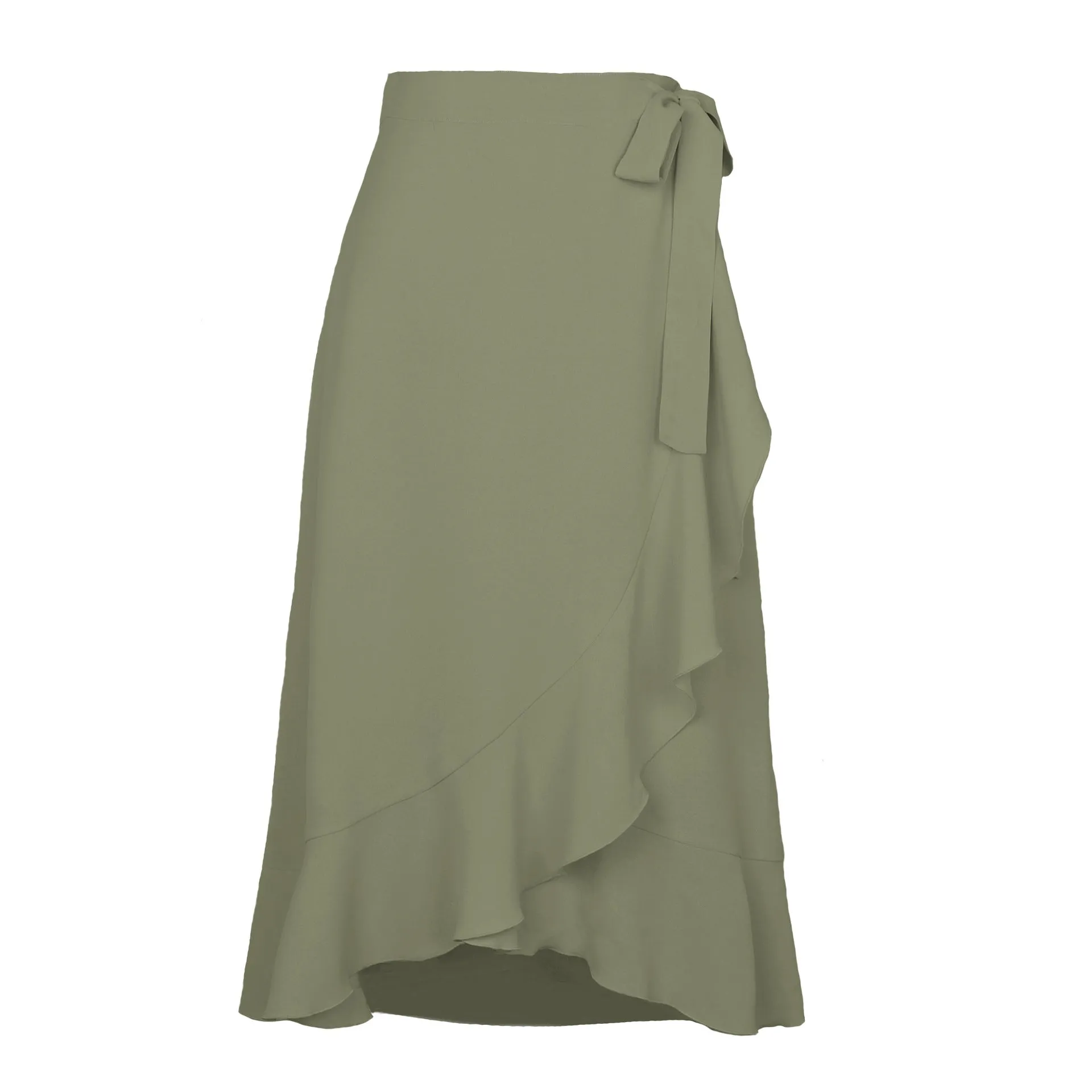 Fresh And Sweet Summer Self-tie Irregular Solid Skirt Women's Dress