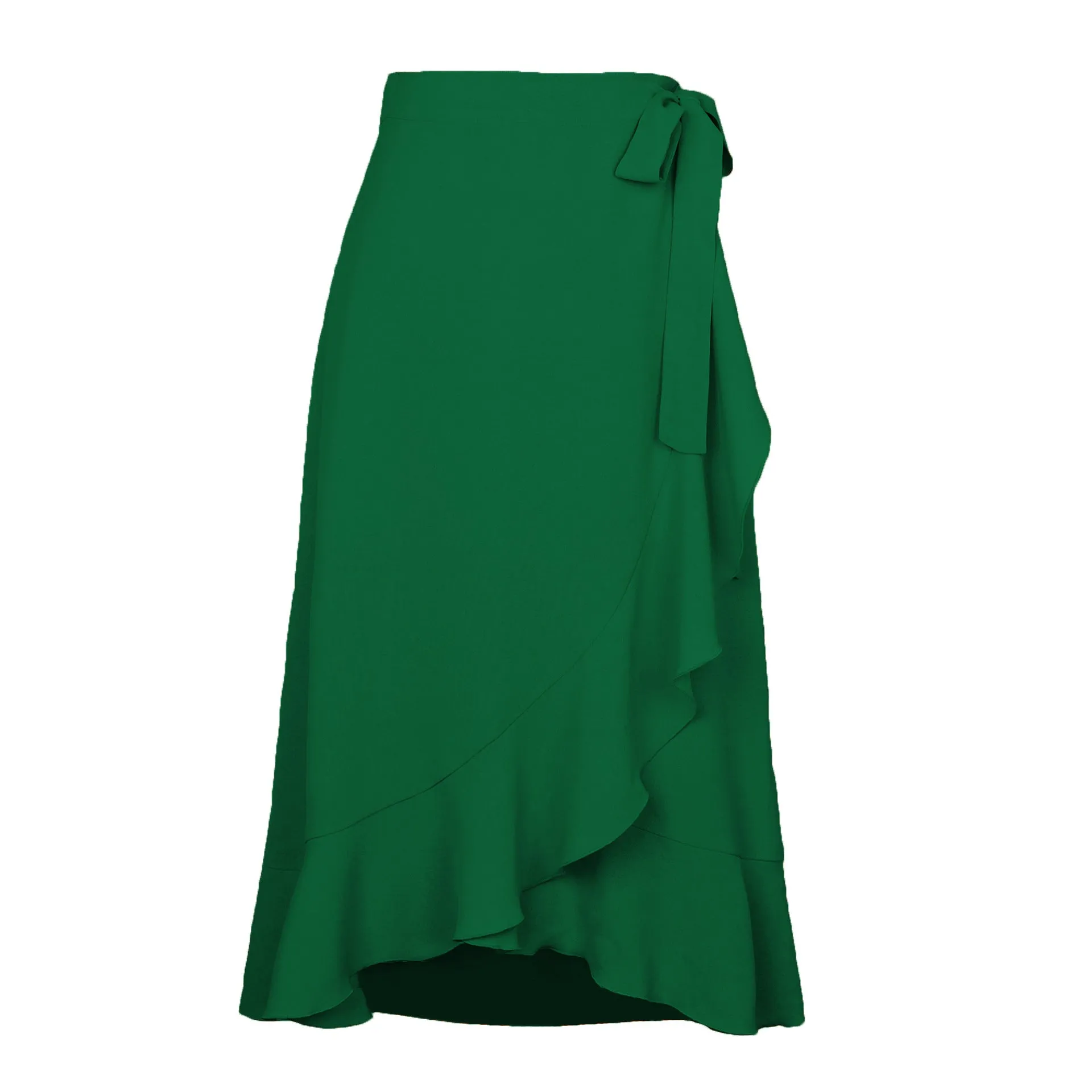 Fresh And Sweet Summer Self-tie Irregular Solid Skirt Women's Dress
