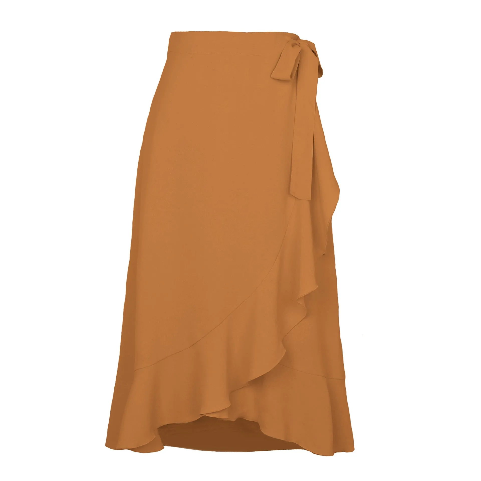 Fresh And Sweet Summer Self-tie Irregular Solid Skirt Women's Dress