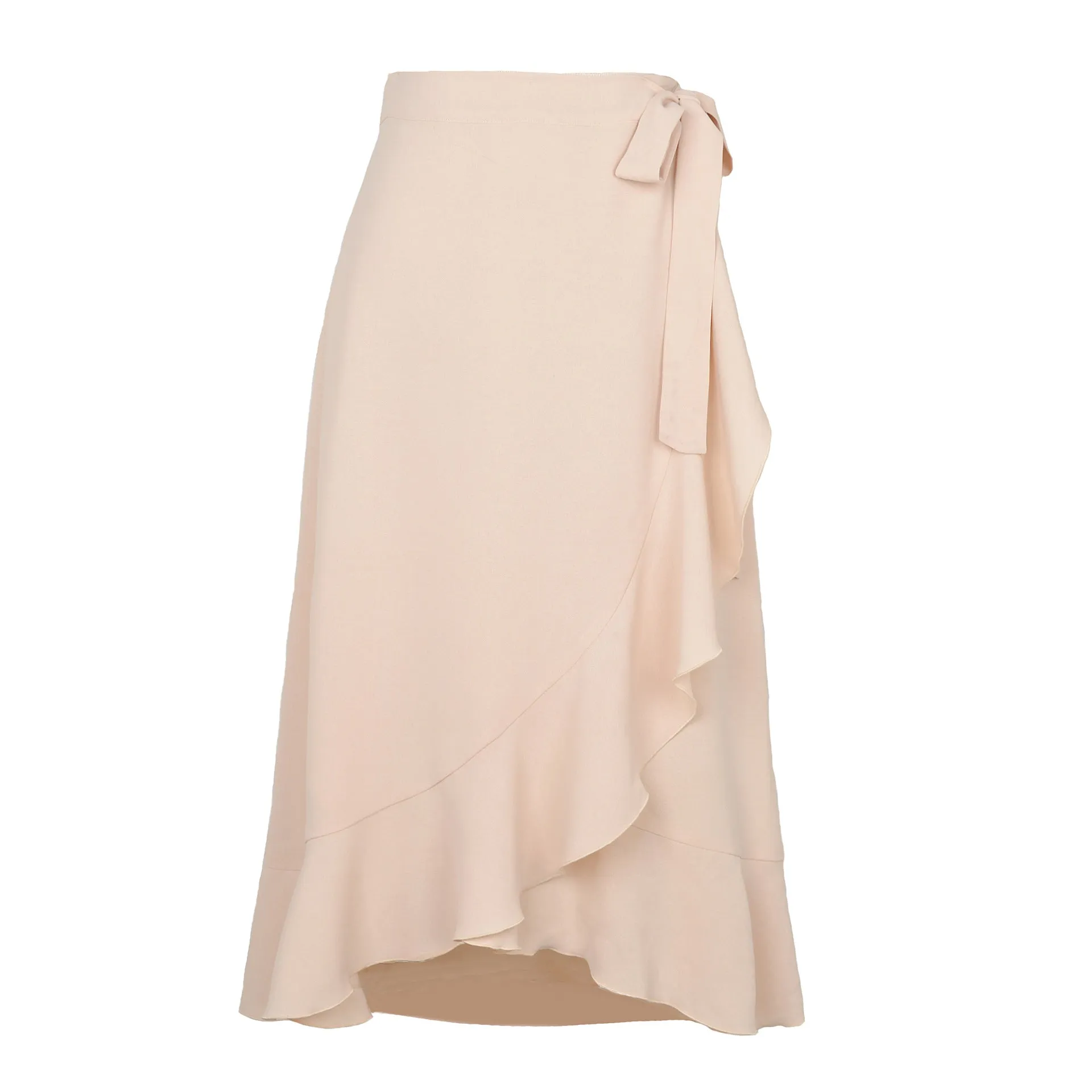 Fresh And Sweet Summer Self-tie Irregular Solid Skirt Women's Dress