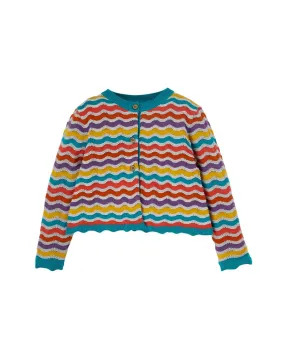 Frugi Rainbow Pointelle Cardigan - Rainbow