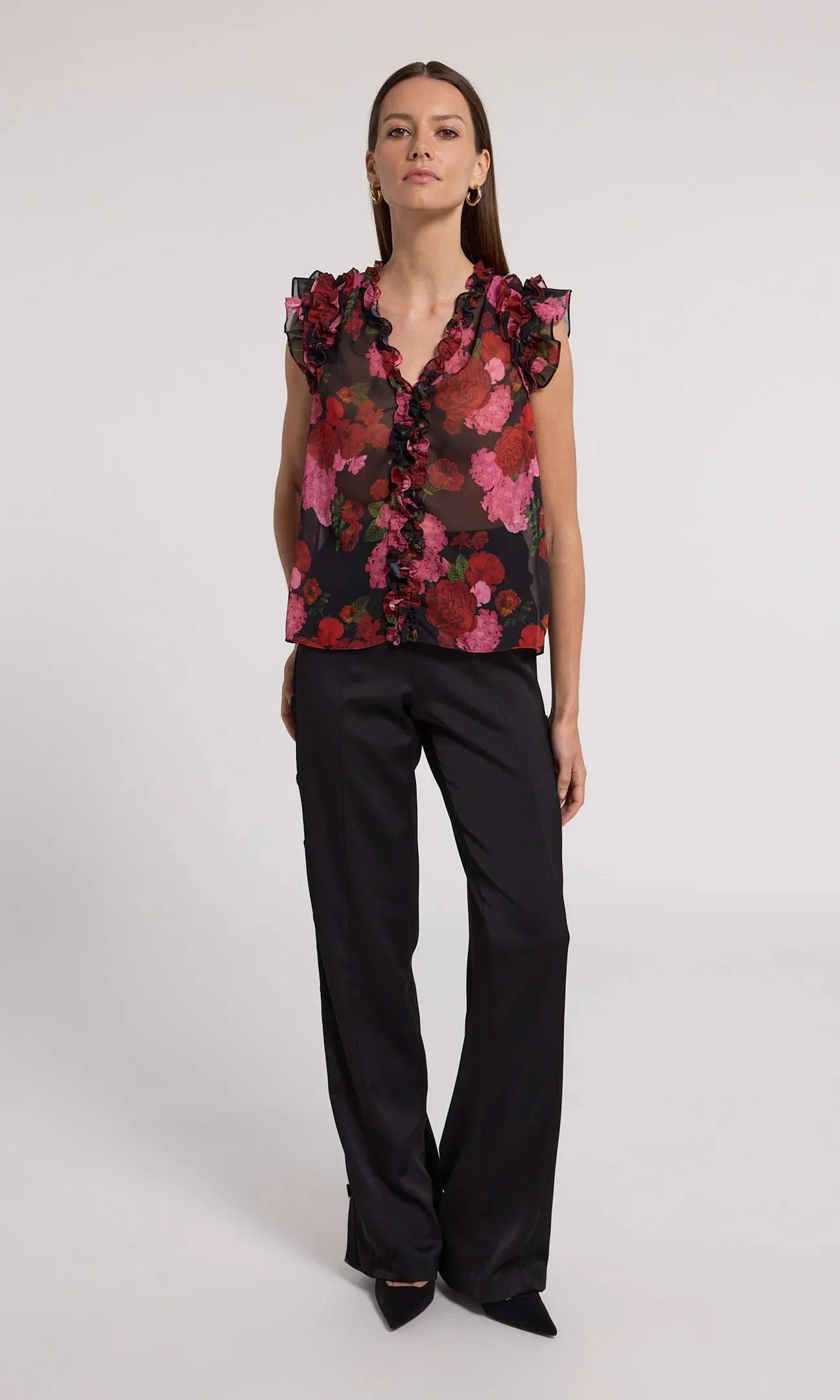 Generation Love Sia Floral Blouse Floral Fantasy Red