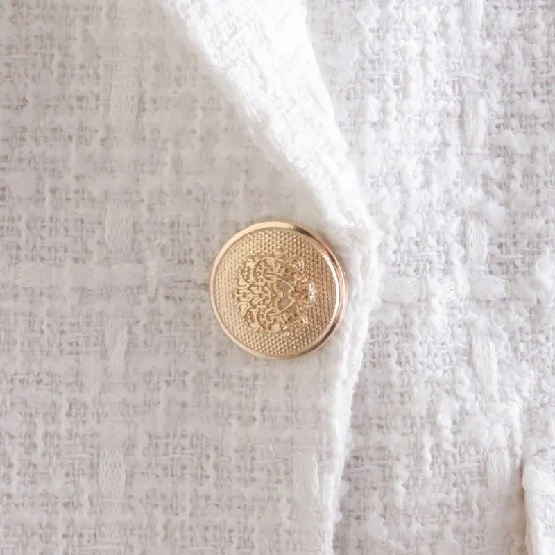 Gold Button Double Breasted Blazer