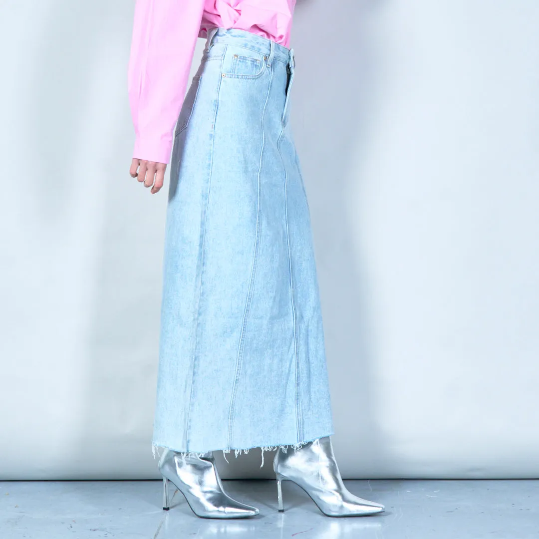 High-waisted denim maxi skirt wholesale