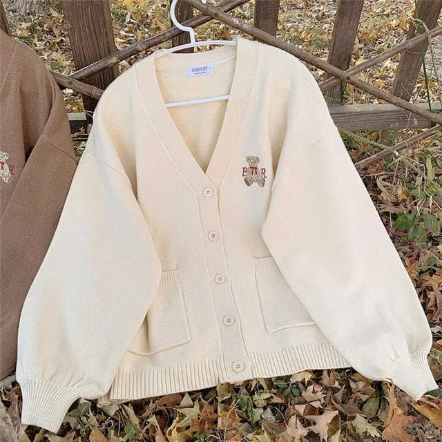 Kawaii Bear Sweater Cute Cardigan