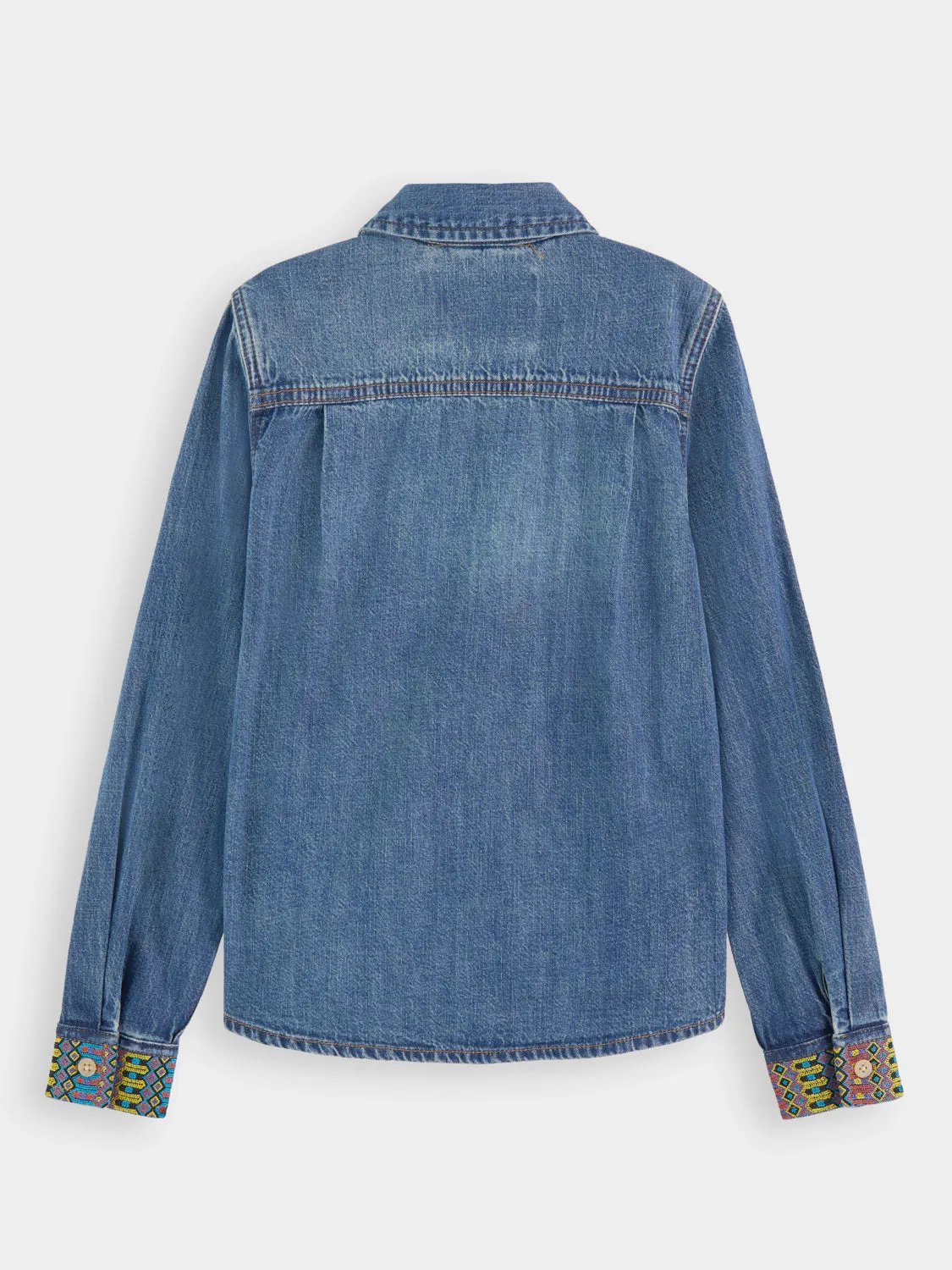 Kids - Embroidered denim shirt