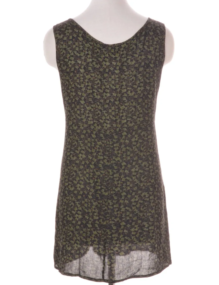 Label Patterned Short Dress