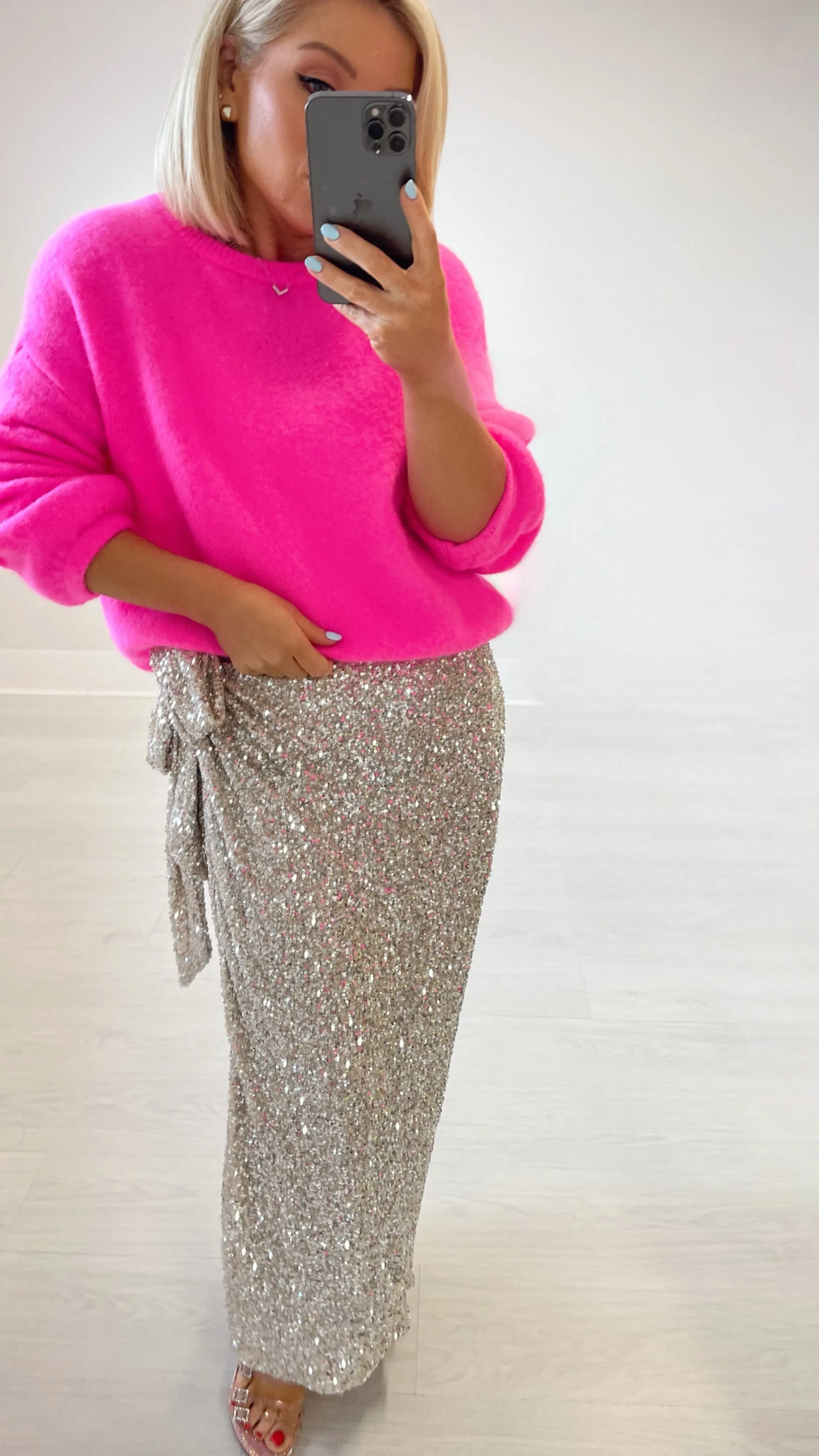LOLLIE BABY ALPACA SWEATER - NEON PINK