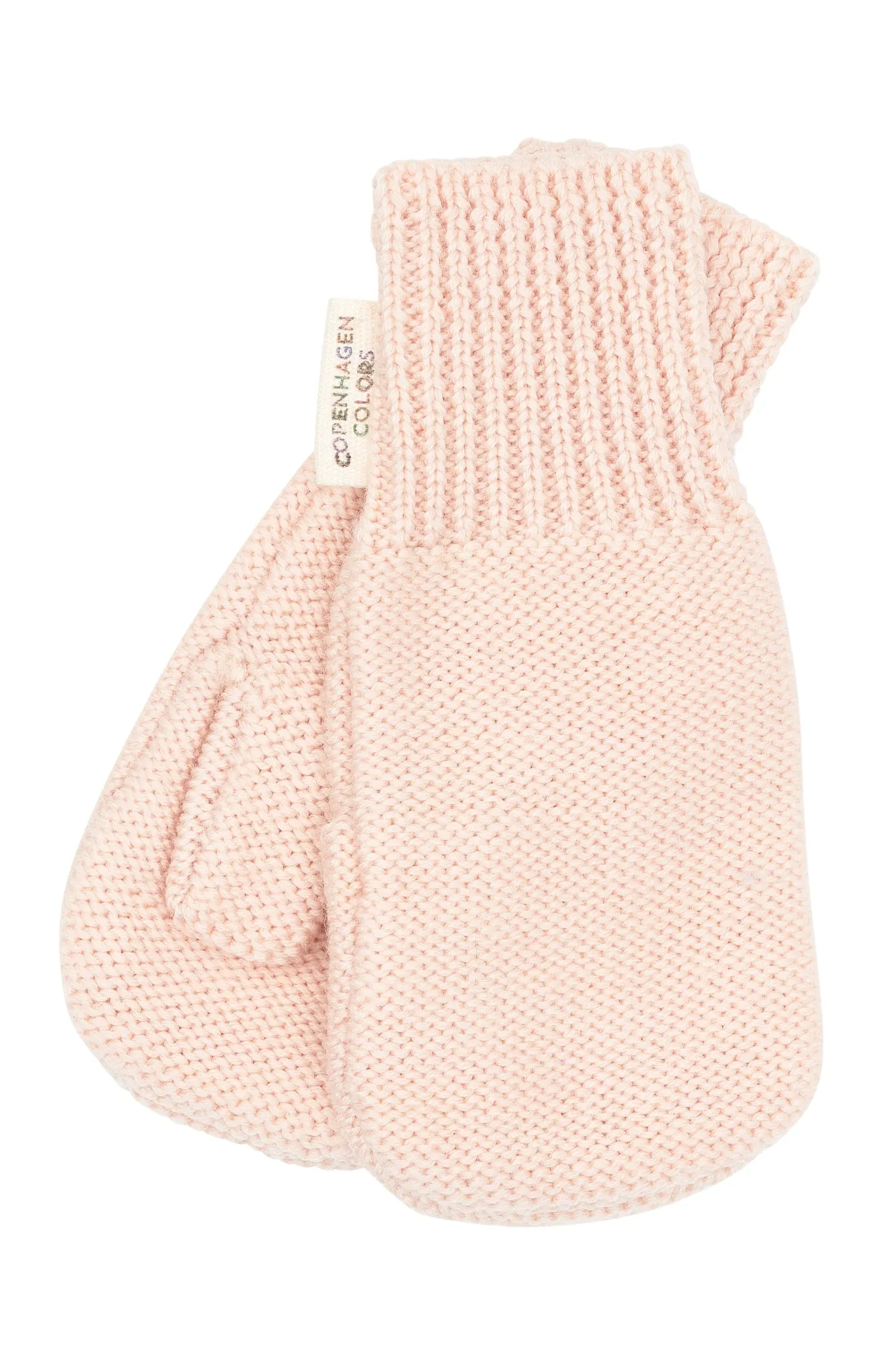 MERINO WOOL KNITTED MITTENS - SOFT PINK
