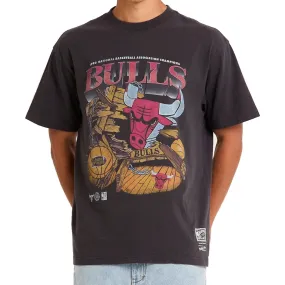 Mitchell & Ness Bevel Burst Tee Chicago Bulls - Overdyed Black