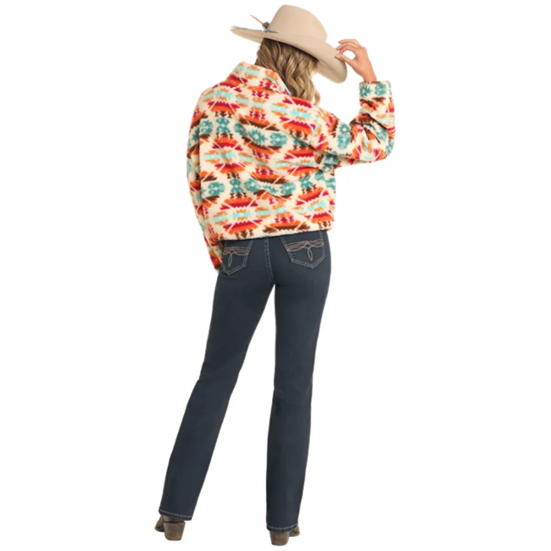 Quarter Zip Aztec Print Sherpa BW91C04476