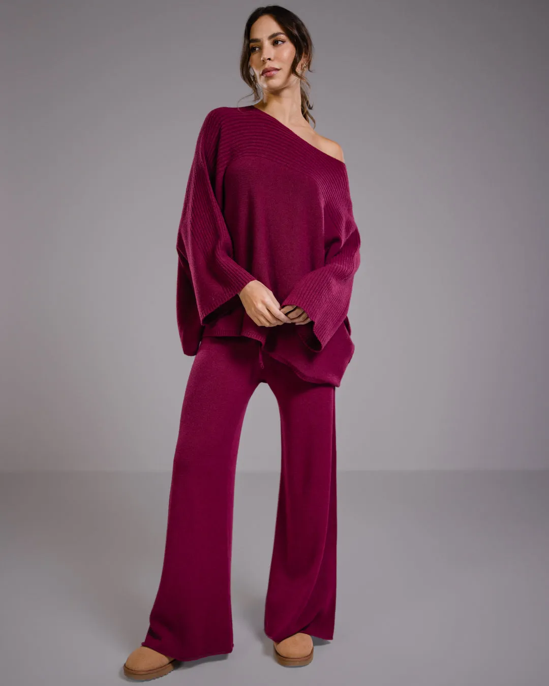 Ribbed Sweater | Burgundy