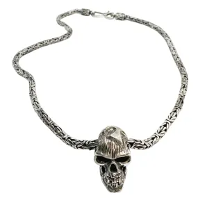 Skull Japonese Sign Power Flat Byzantine Chain