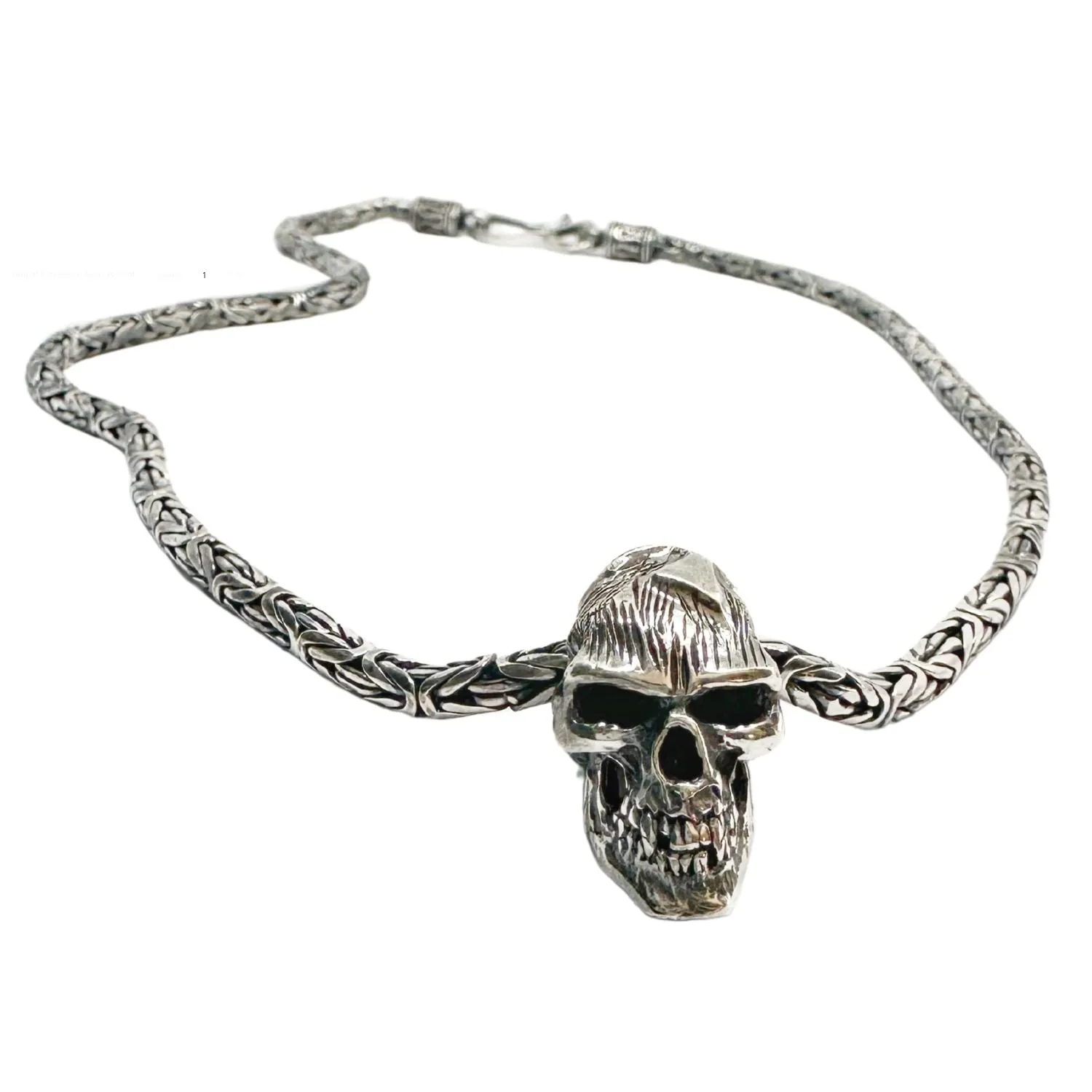 Skull Japonese Sign Power Flat Byzantine Chain