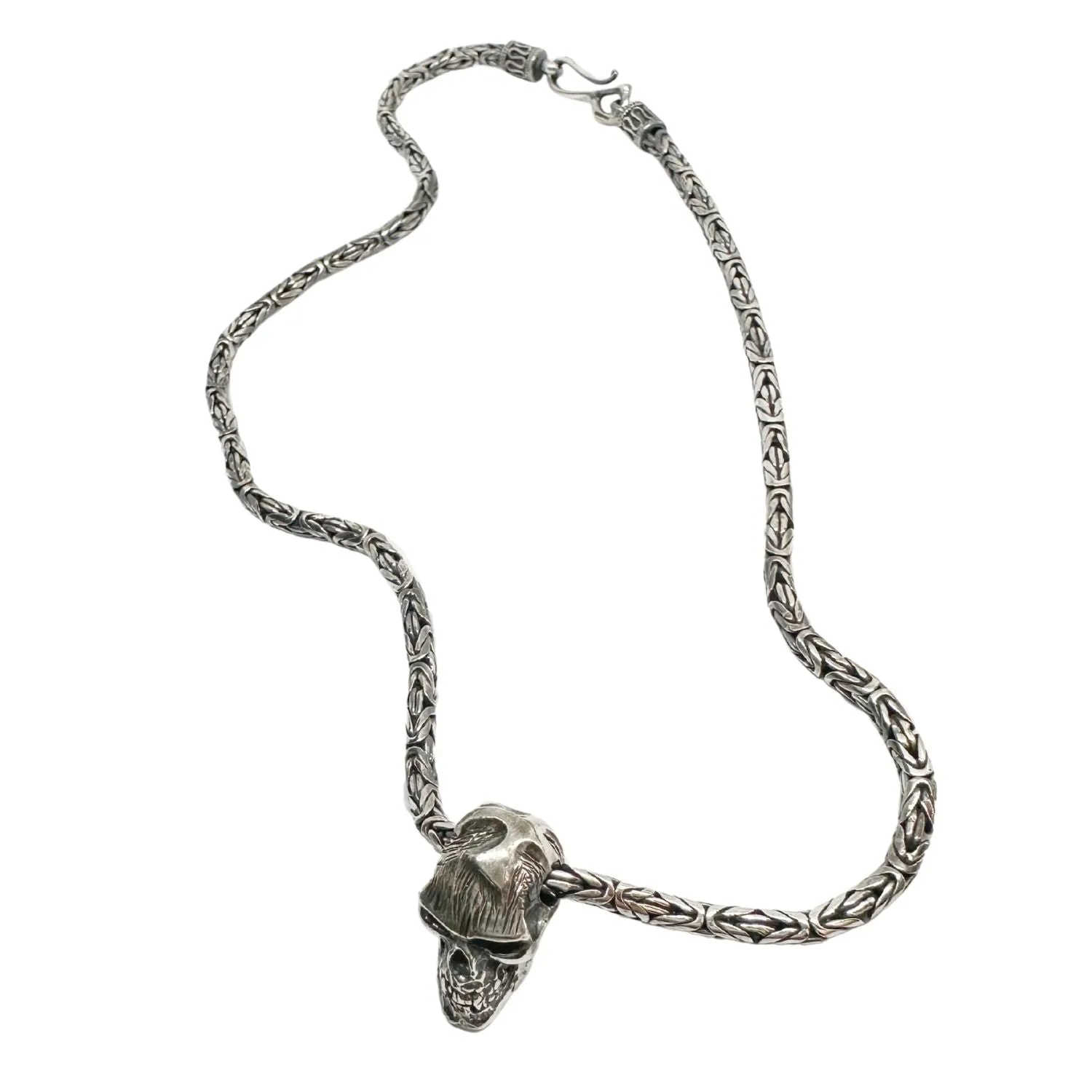Skull Japonese Sign Power Flat Byzantine Chain