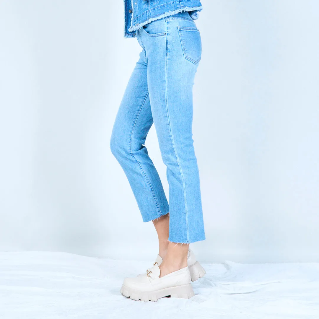 Straight-leg cropped denim wholesale