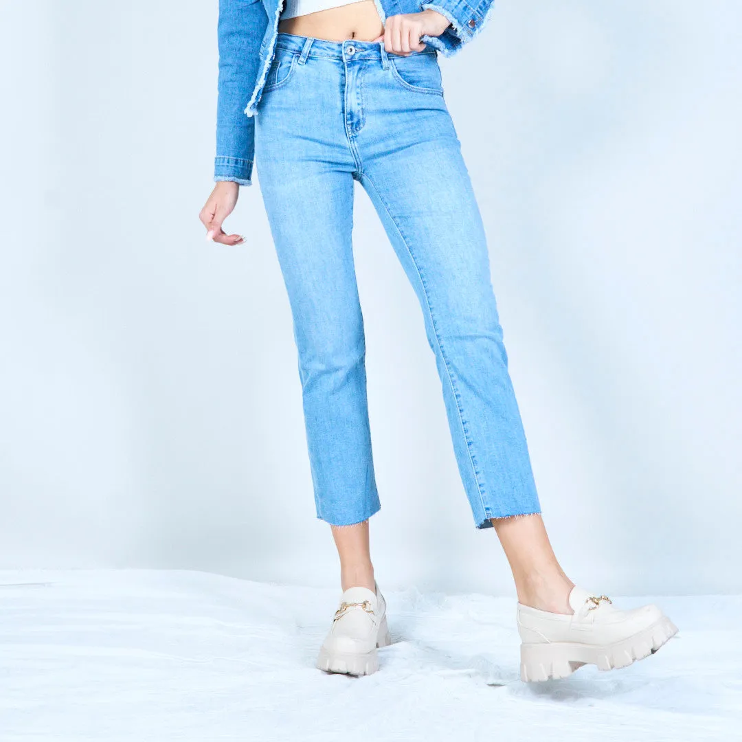 Straight-leg cropped denim wholesale