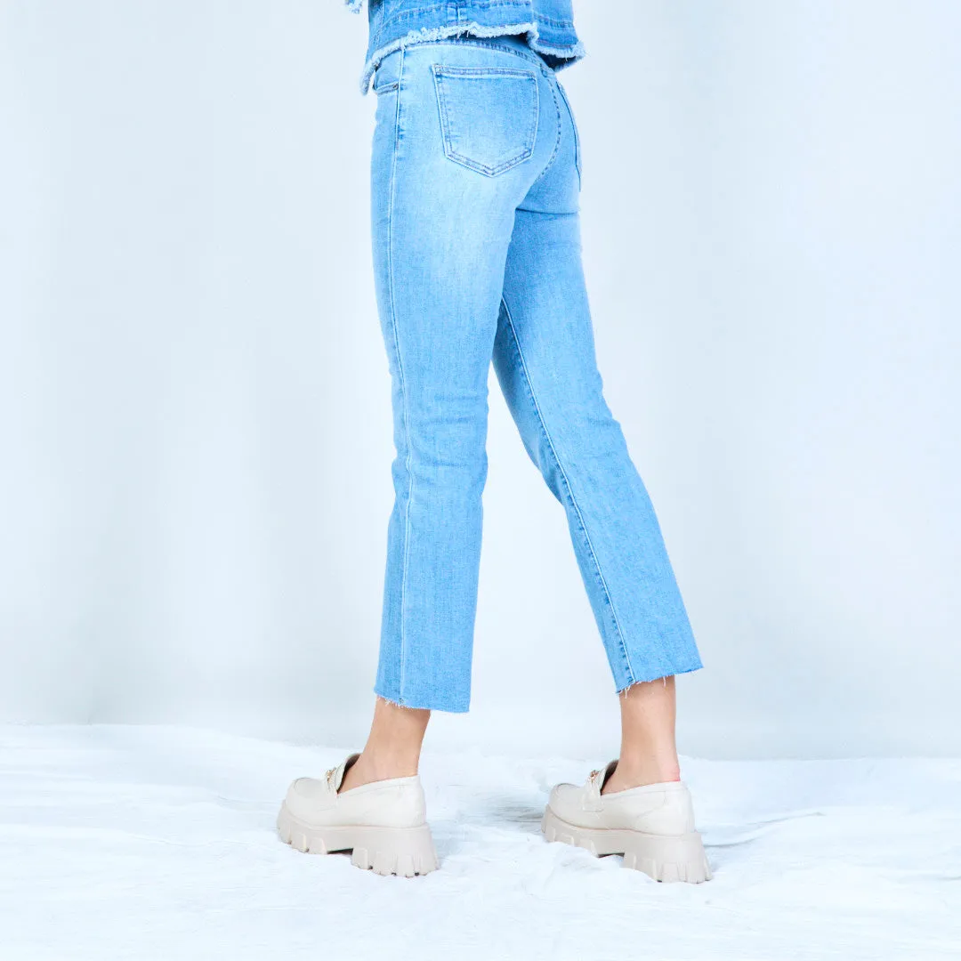 Straight-leg cropped denim wholesale