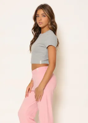 Terry Cloth Straight Leg Pant - Pink Icing