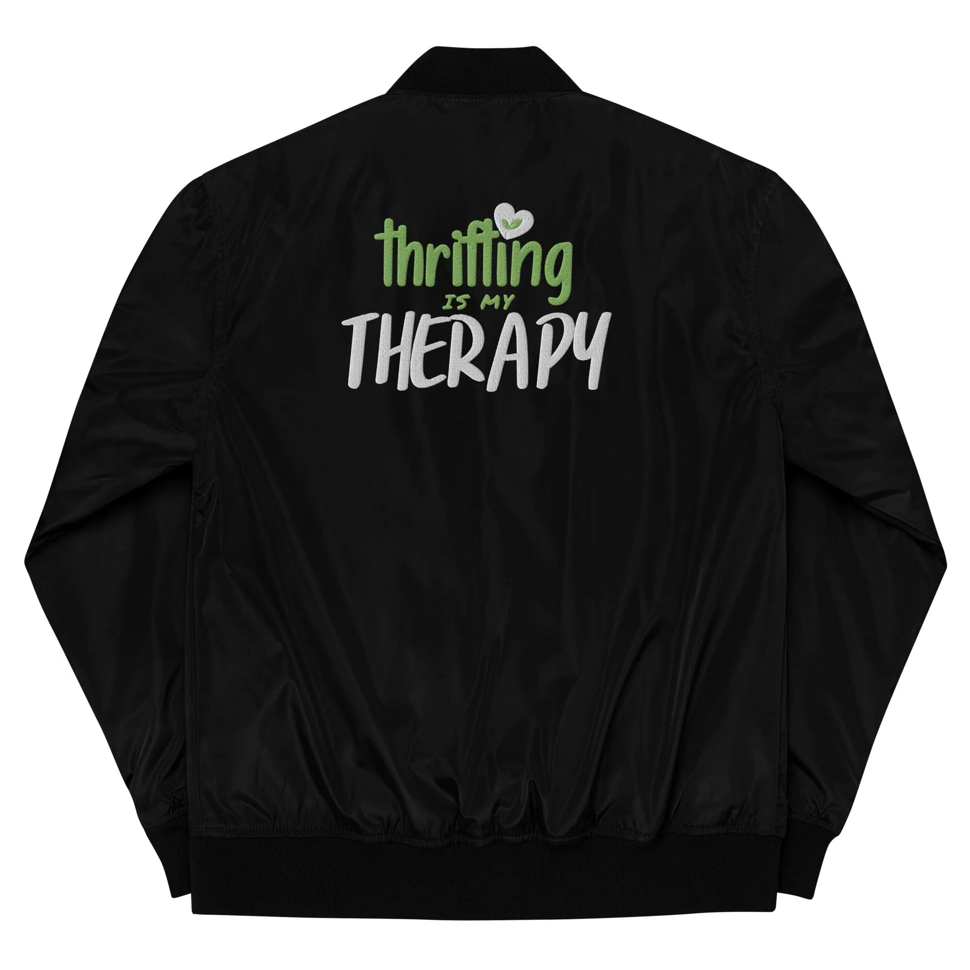 Thrifting is my Therapy Recycled bomber jacket