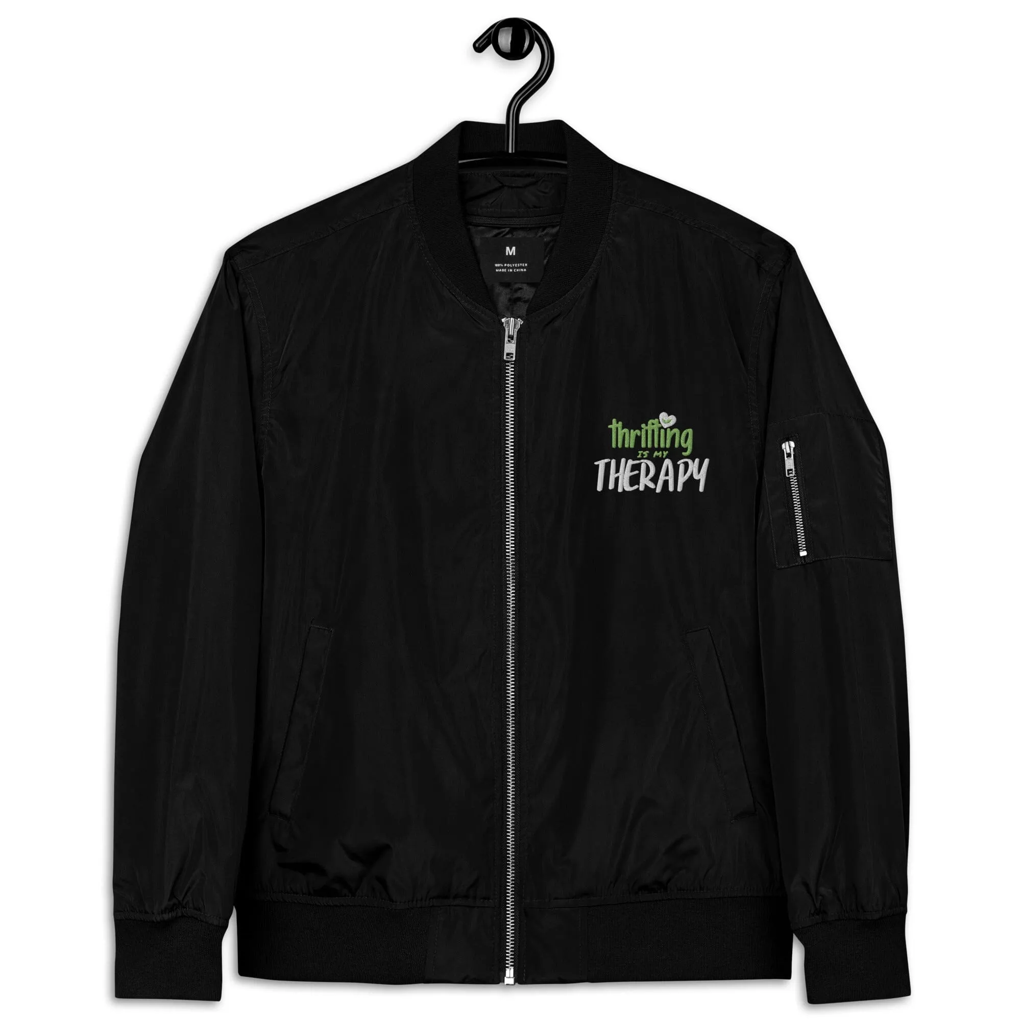Thrifting is my Therapy Recycled bomber jacket