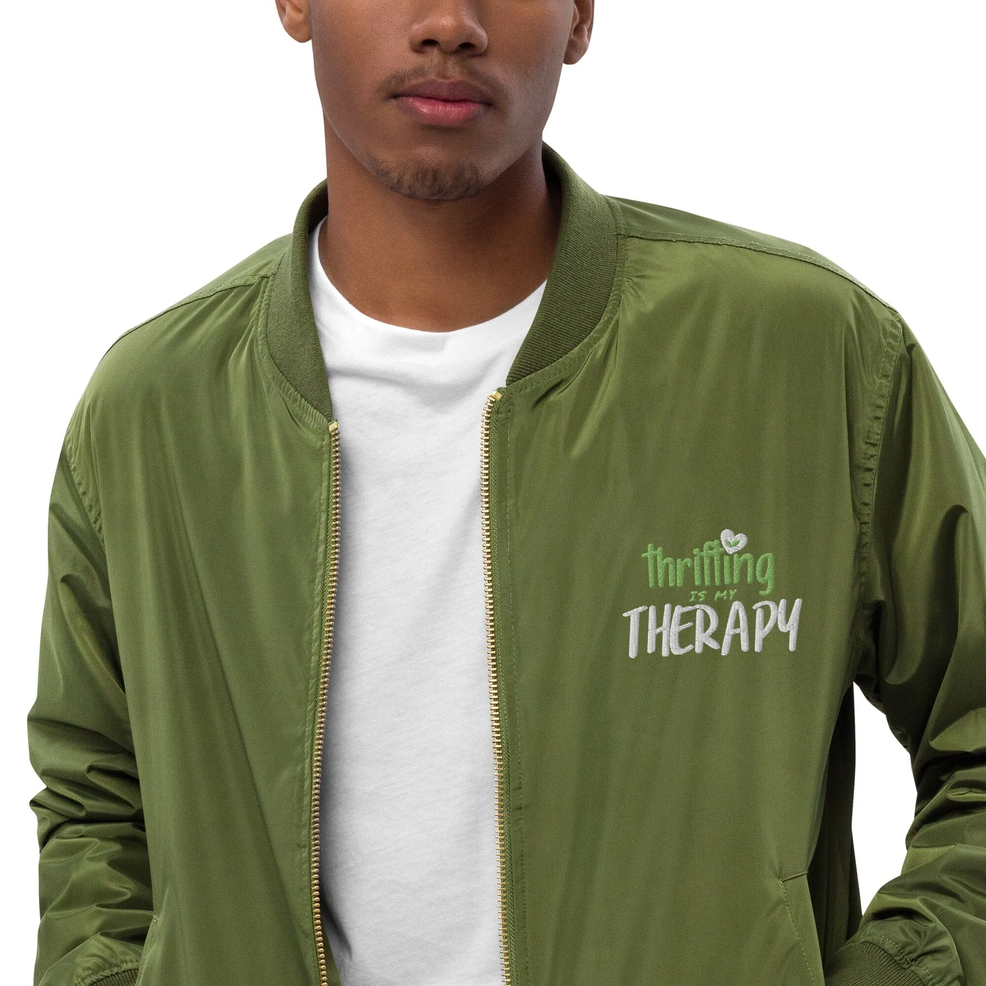 Thrifting is my Therapy Recycled bomber jacket