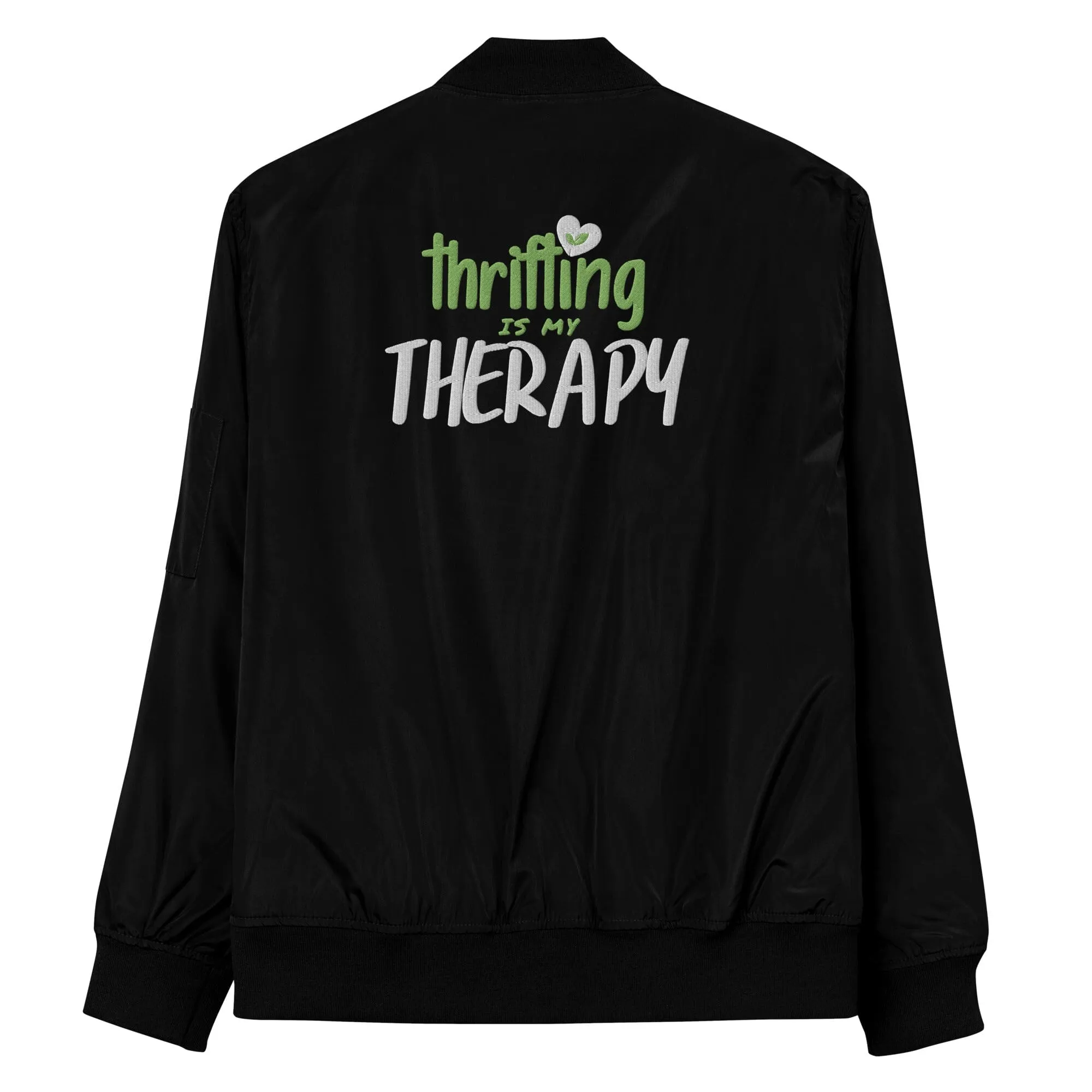 Thrifting is my Therapy Recycled bomber jacket