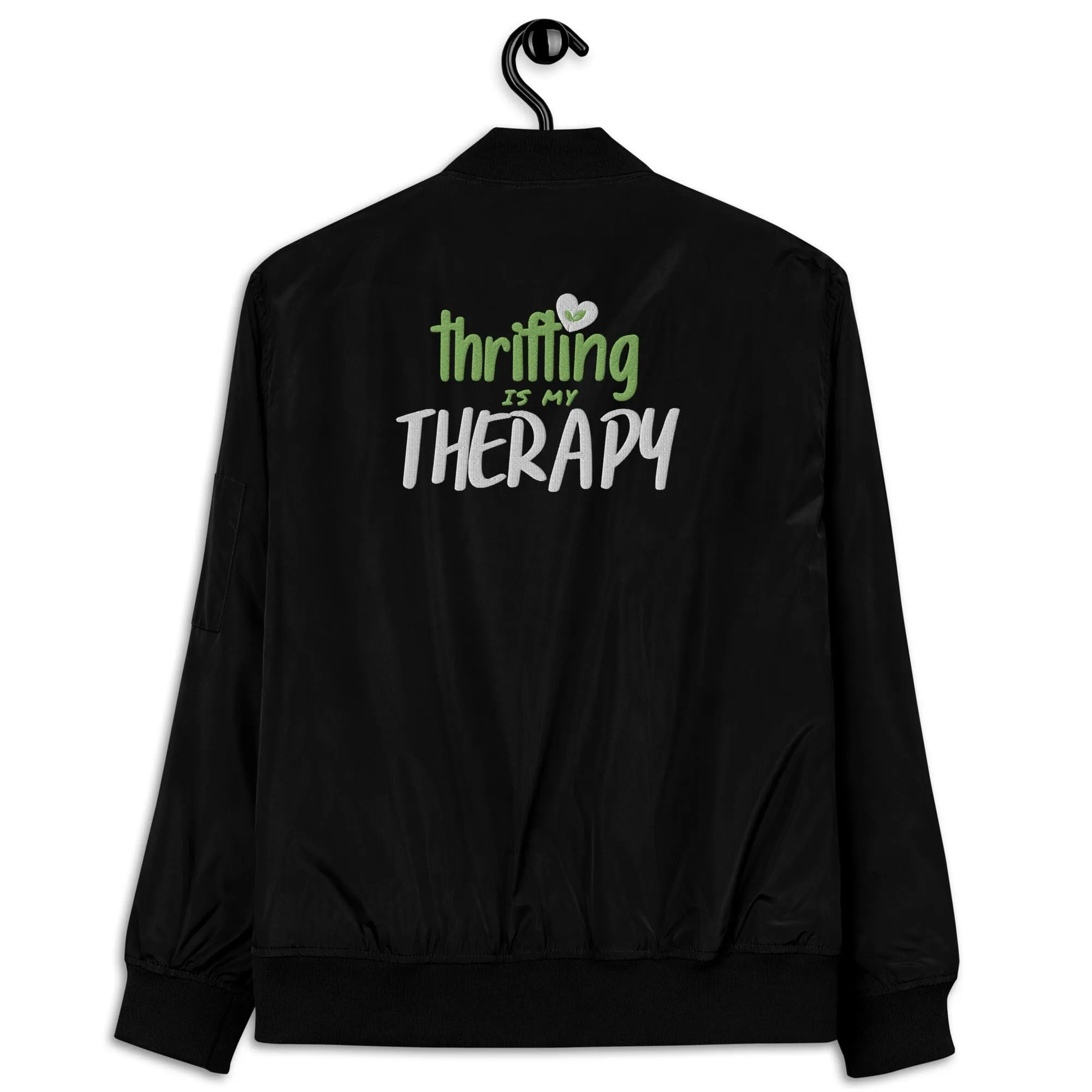 Thrifting is my Therapy Recycled bomber jacket