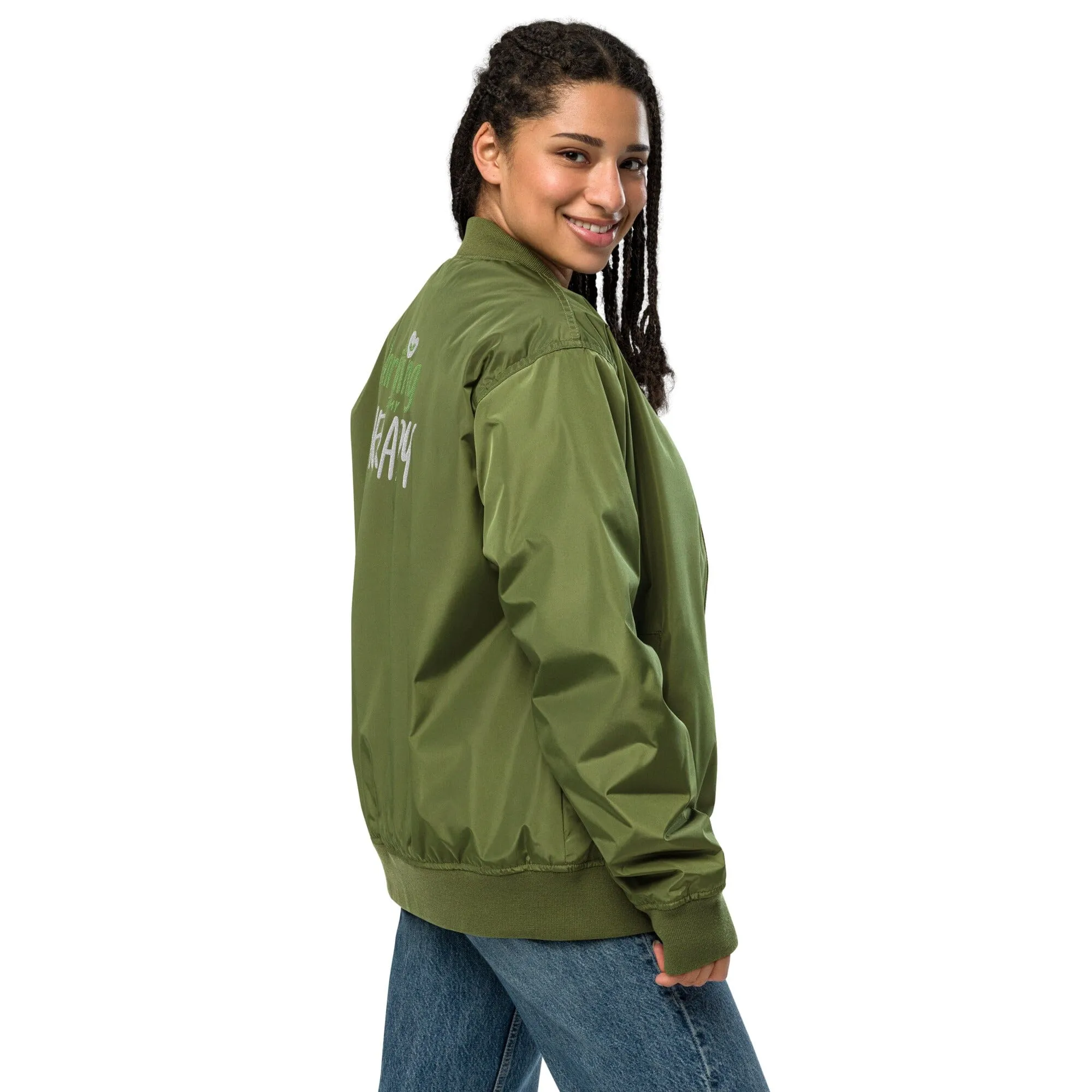 Thrifting is my Therapy Recycled bomber jacket